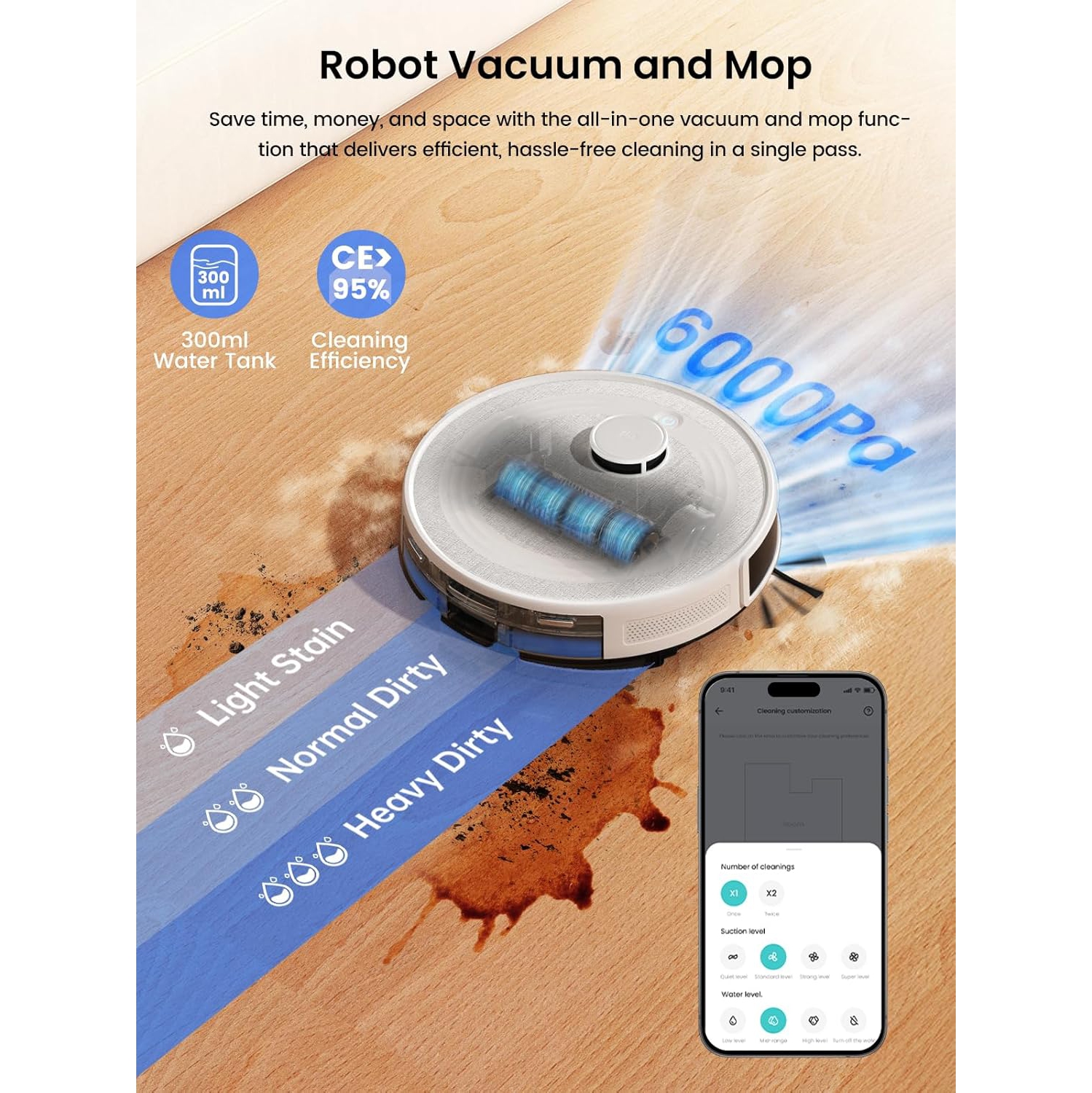 Open Box – Lefant M2 Pro Robot Vacuum and Mop, 45-Day Self-Emptying, 5500Pa Suction with Precision Mapping, Lidar Navigation, Wi-Fi/App/Alexa, Ideal