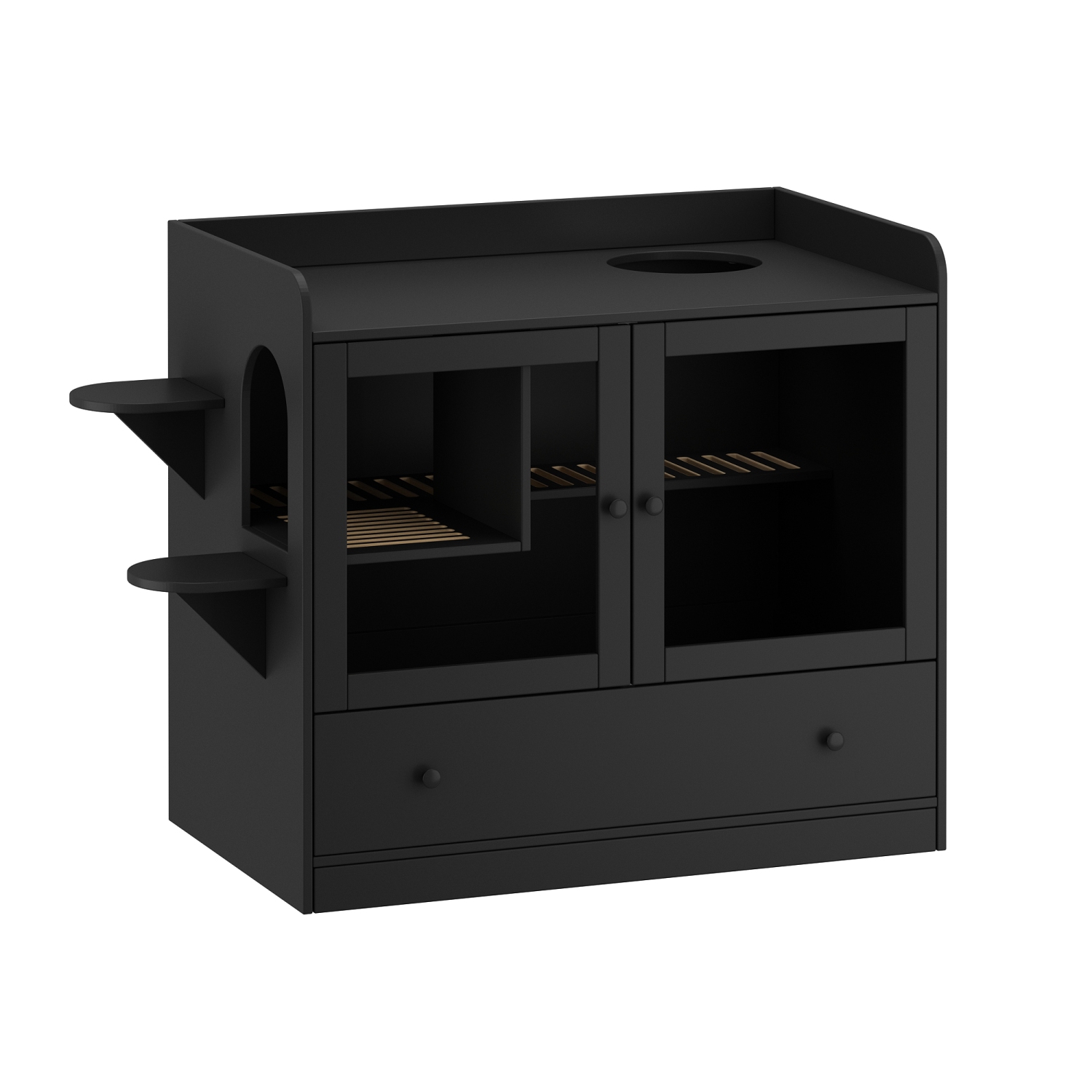 Famapy Premium Composite Indoor Medium Cat House with Elegant Design & Functional Storage – Spacious, Durable Pet Home for Cats and Small Pets,,Black