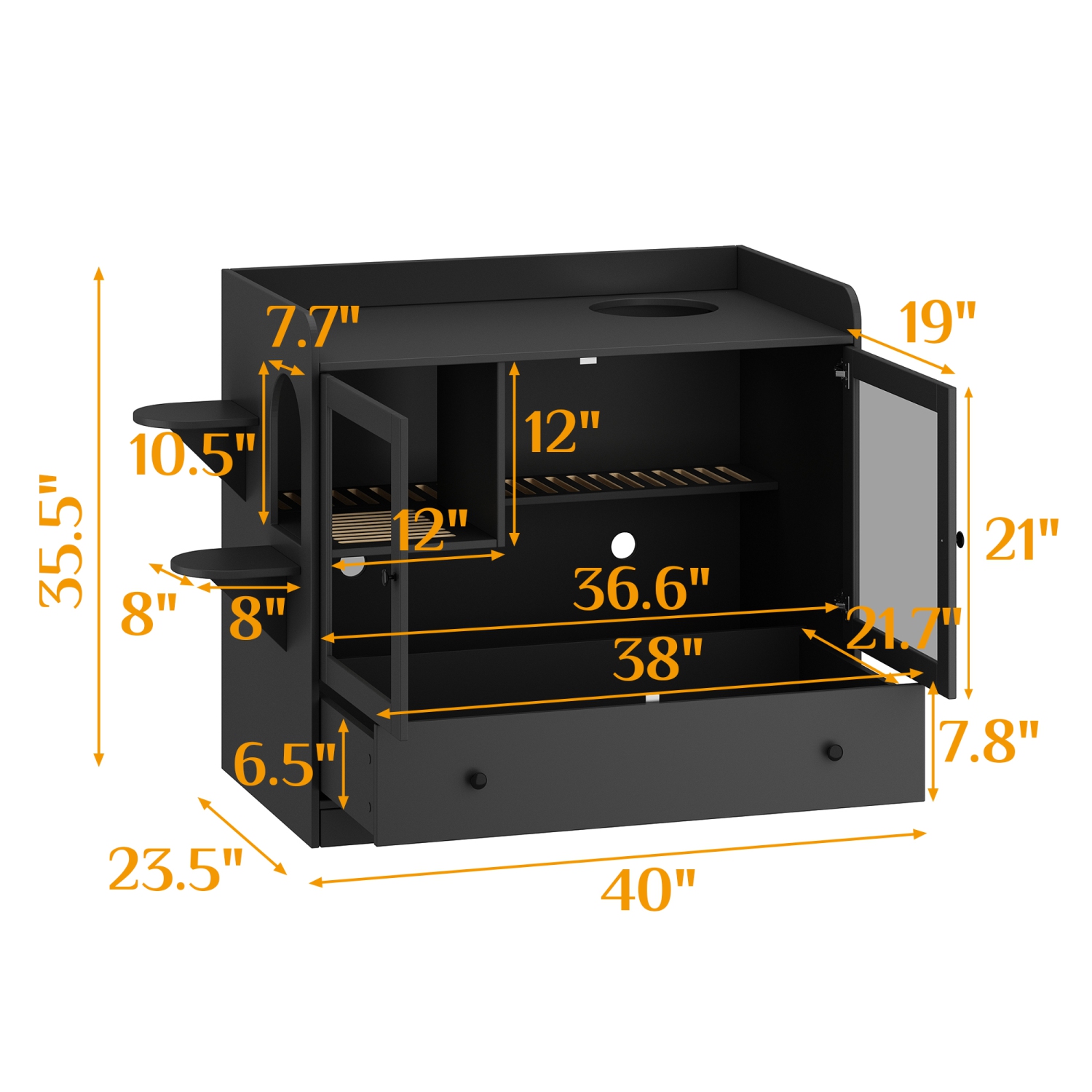 Famapy Premium Composite Indoor Medium Cat House with Elegant Design & Functional Storage – Spacious, Durable Pet Home for Cats and Small Pets,,Black