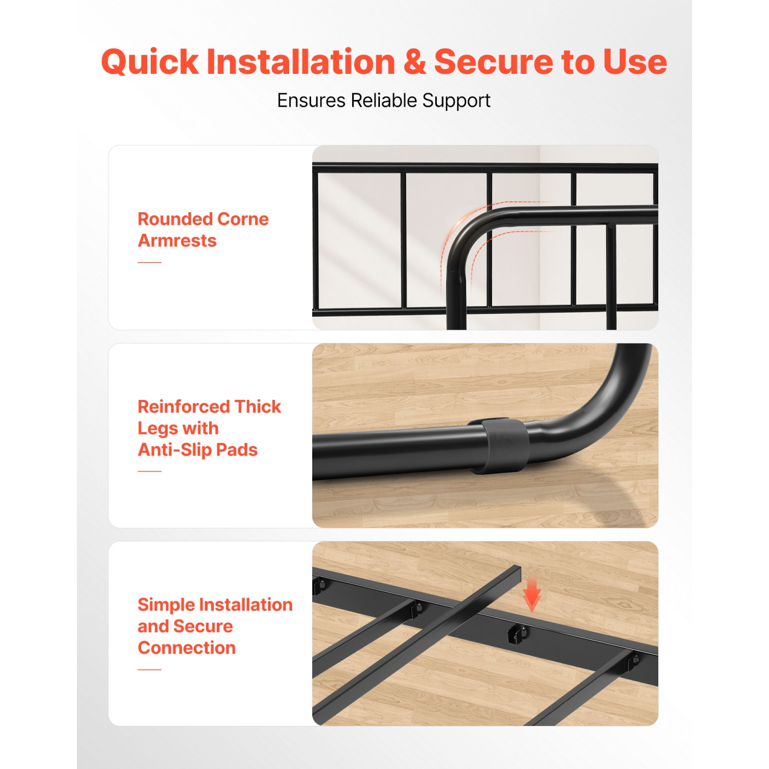 VEVOR Full Size Daybed Frame, Day Bed with Trundle, Heavy Duty Metal Platform Bed Frame, Full Daybed with Metal Slats Support for Living Room, Guest