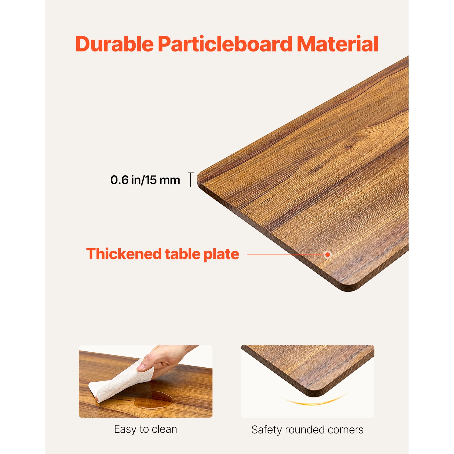 VEVOR Overbed Table, Mobile Bed Side Table with 4 Wheels, Electric Lifting with Upgrade Button, Rolling Laptop Desk with Cup Holder, Height