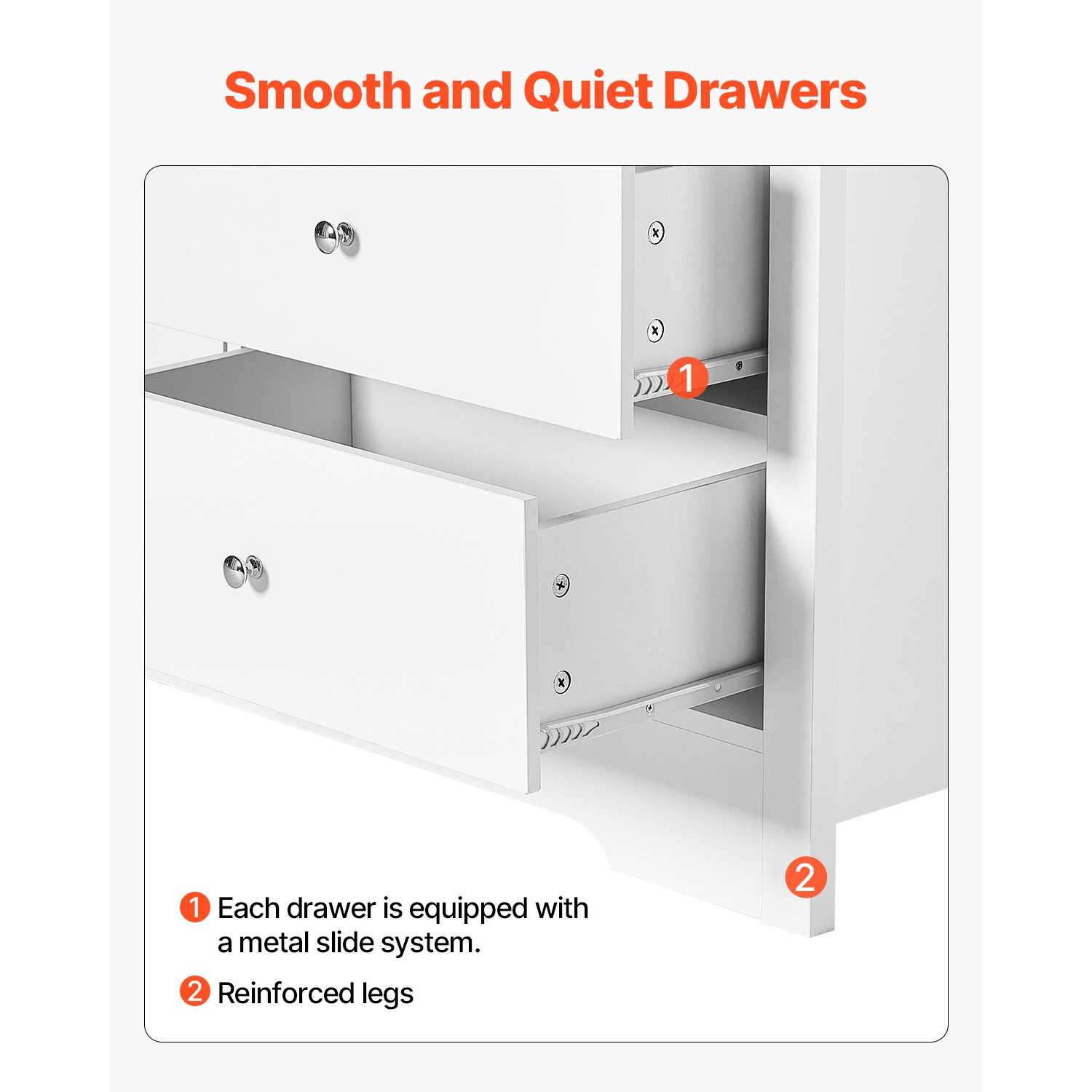 Commode à 7 tiroirs VEVOR, commode en bois à tiroirs coulissants avec dispositif antibasculement, commode minimaliste moderne, range-tout pour le