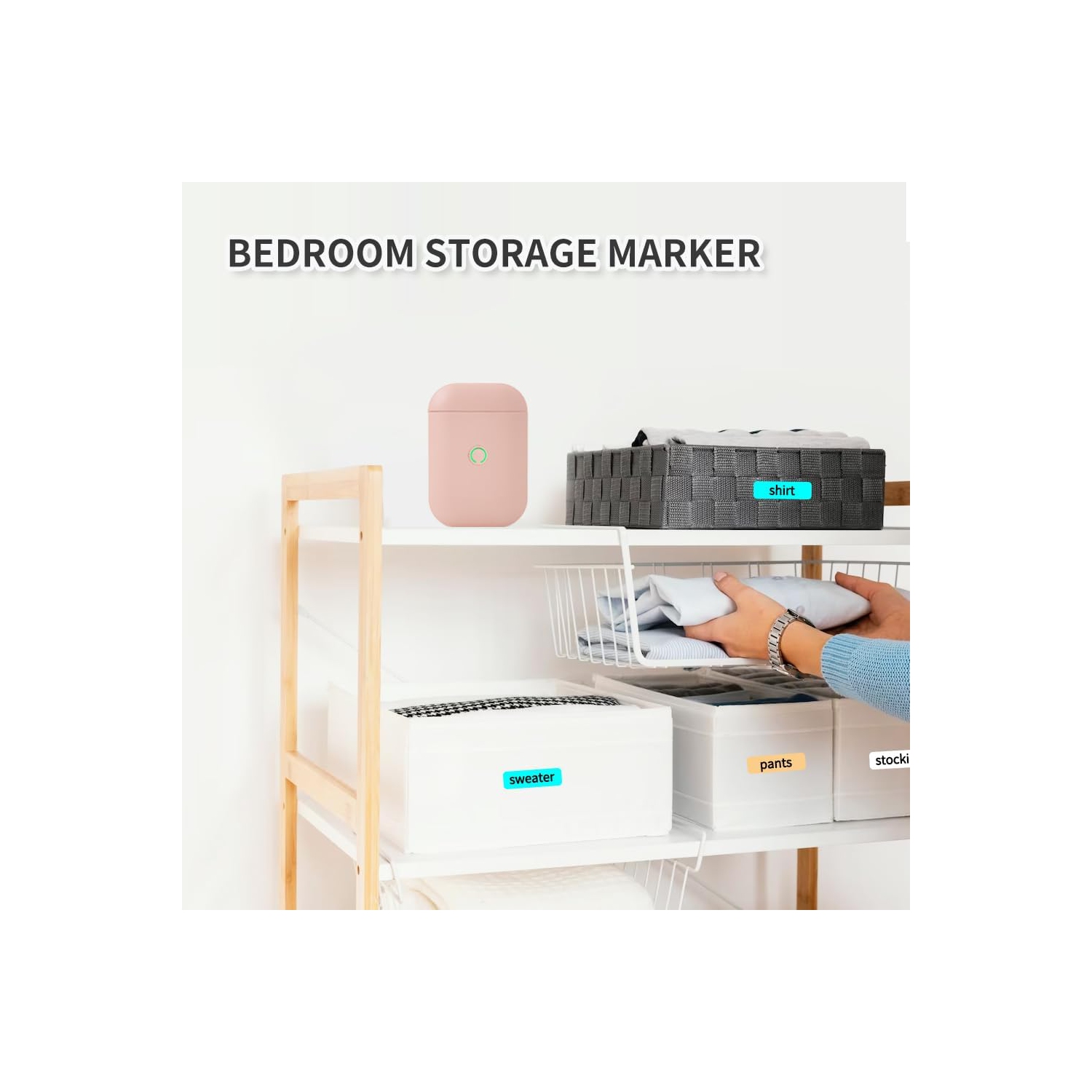 Label Printer Pocket Smartphone Gap Label Maker BT Wireless Thermal Printing 203DPI