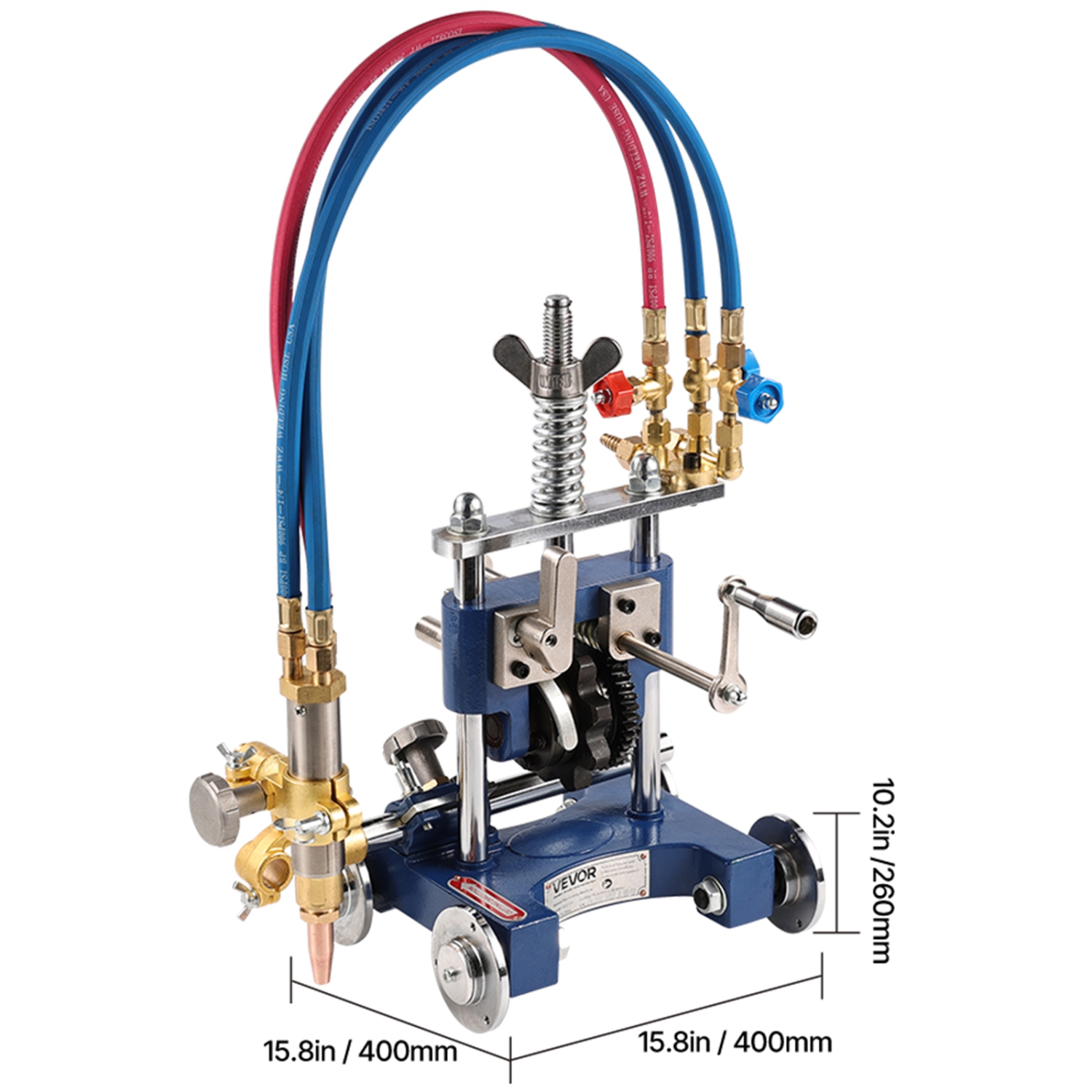 VEVOR CG2-11Y Manual Pipe Cutting Machine, 0.2"-2" Thick Pipe Beveling Machine with 82-in Chain, 0°-45° Adjusted Angle Gas Cutting Machine with 3