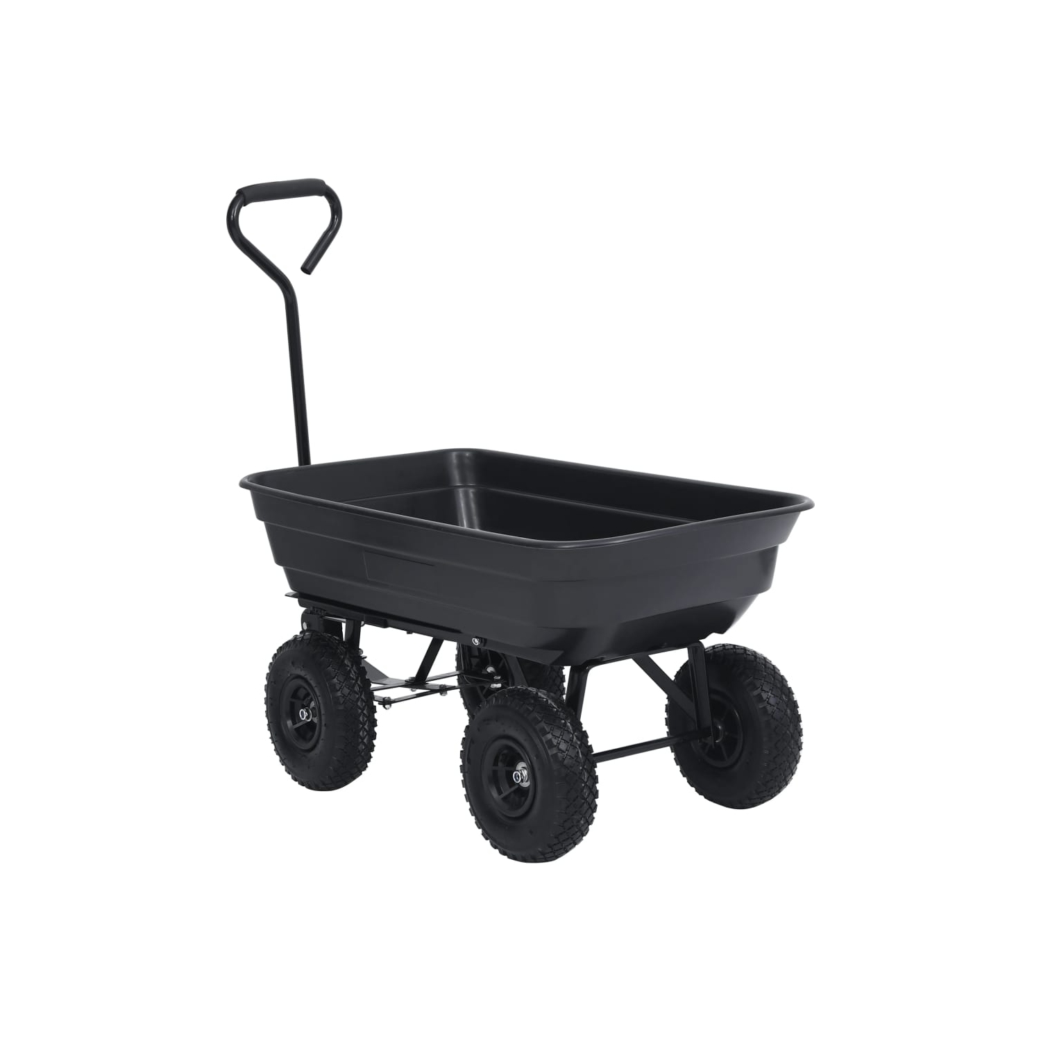 VidaXL – Chariot de jardin basculant 300 kg 75 L, noir