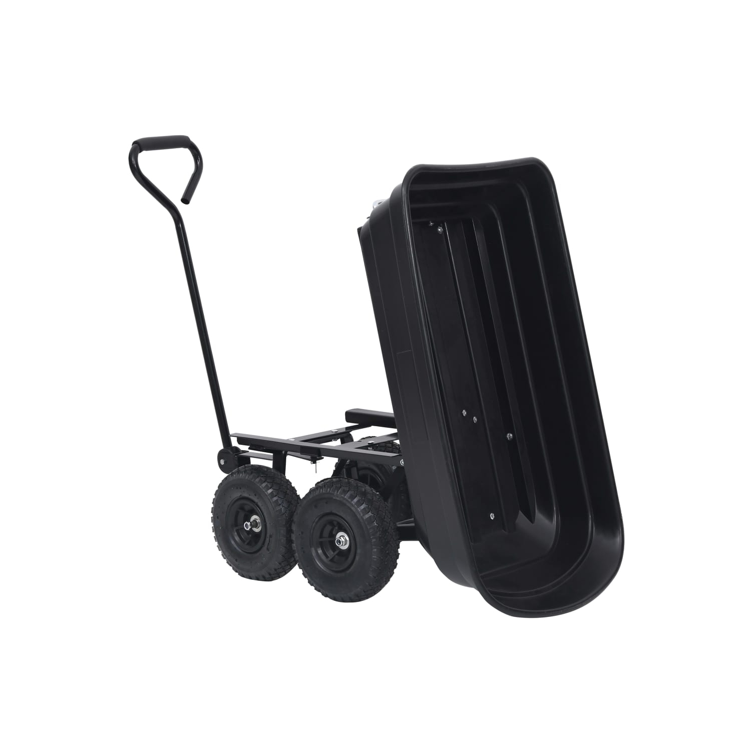 VidaXL – Chariot de jardin basculant 300 kg 75 L, noir