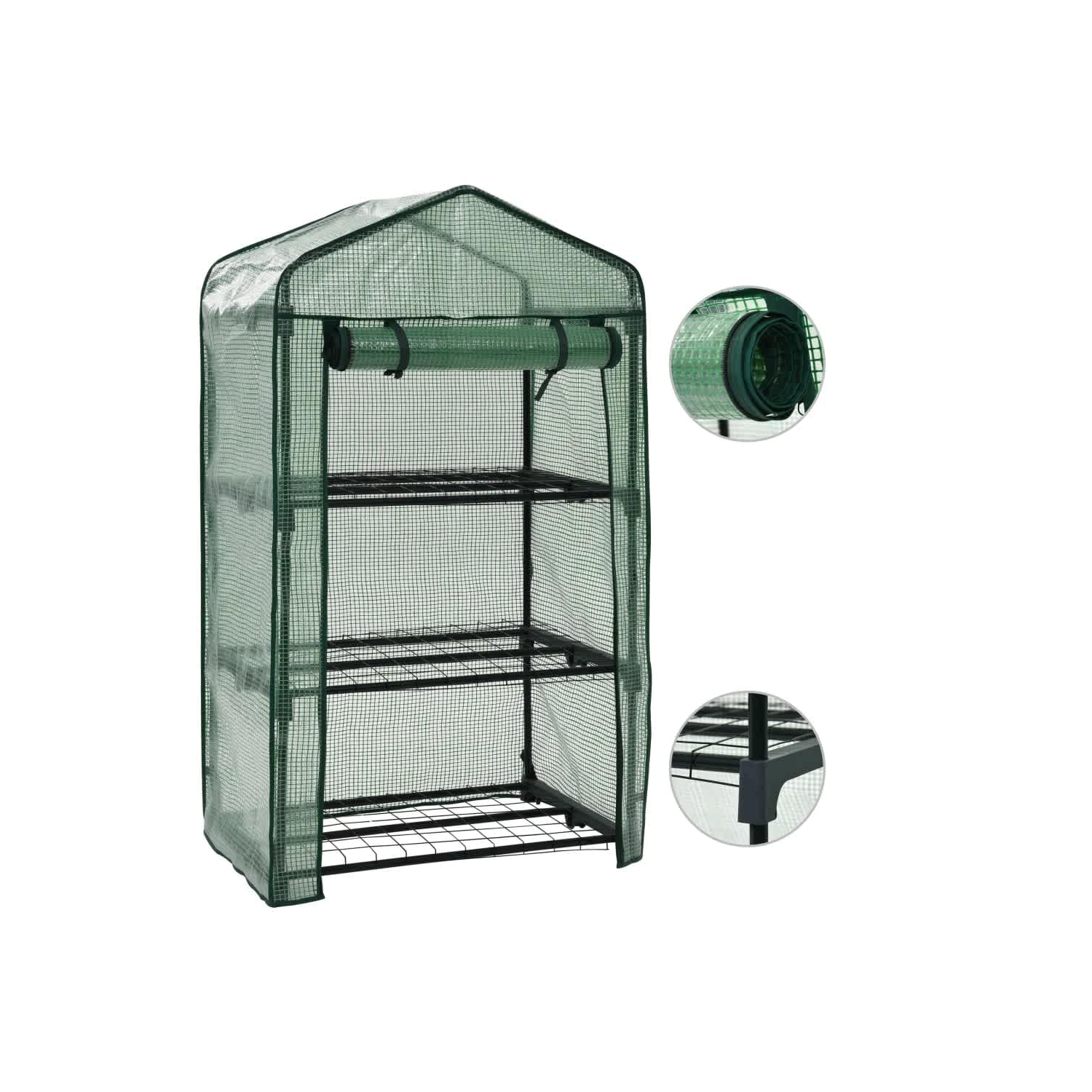 VidaXL – Mini serre 69 x 49 x 125&nbsp;cm à 3 niveaux