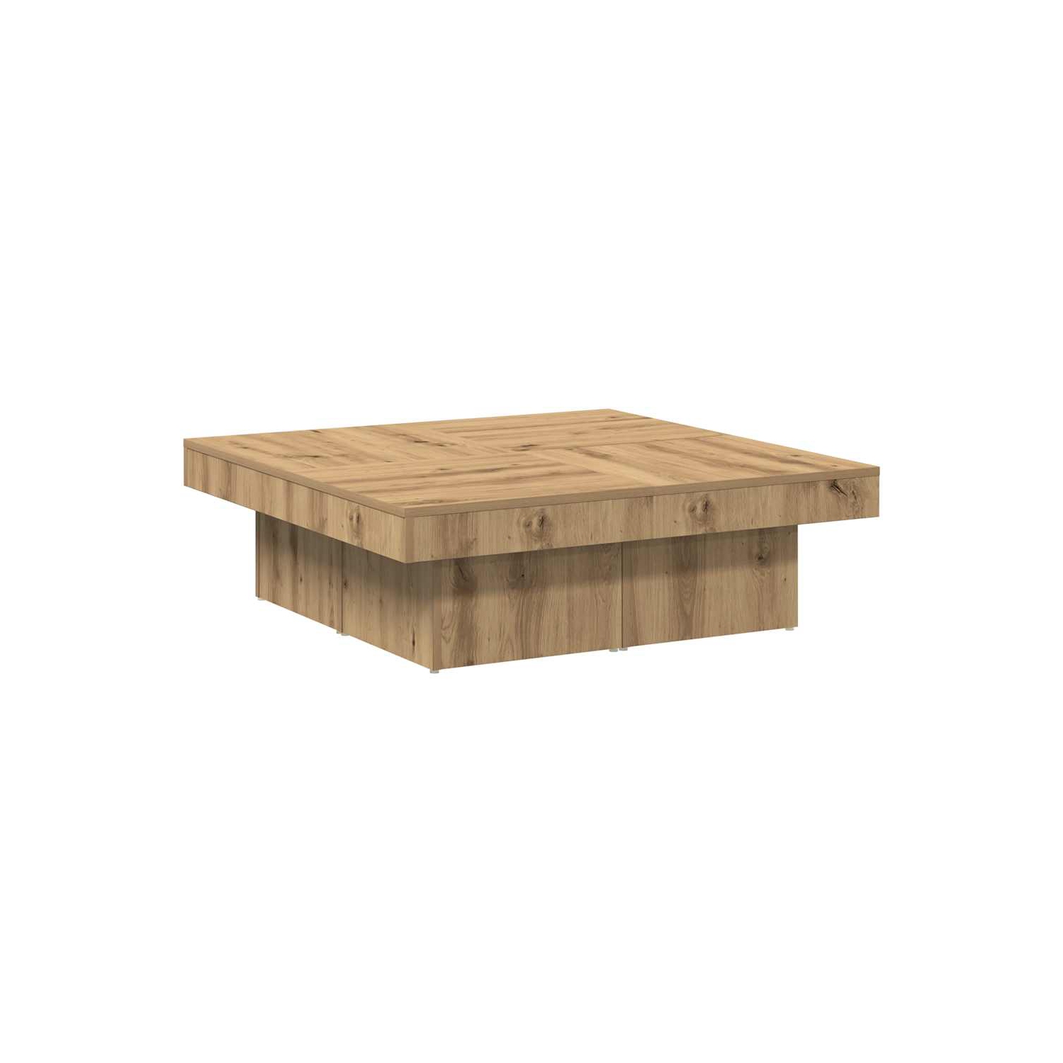 Table basse VidaXL chêne artisanal 90 x 90 x 28&nbsp;cm Bois d'ingénierie