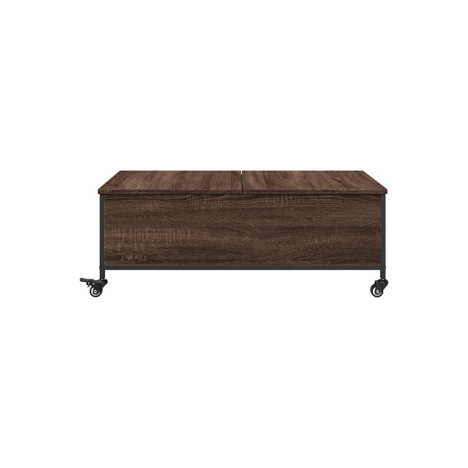Table basse à&nbsp;roulettes VidaXL Chêne brun 91 x 55 x 34&nbsp;cm&nbsp;Bois d'ingénierie
