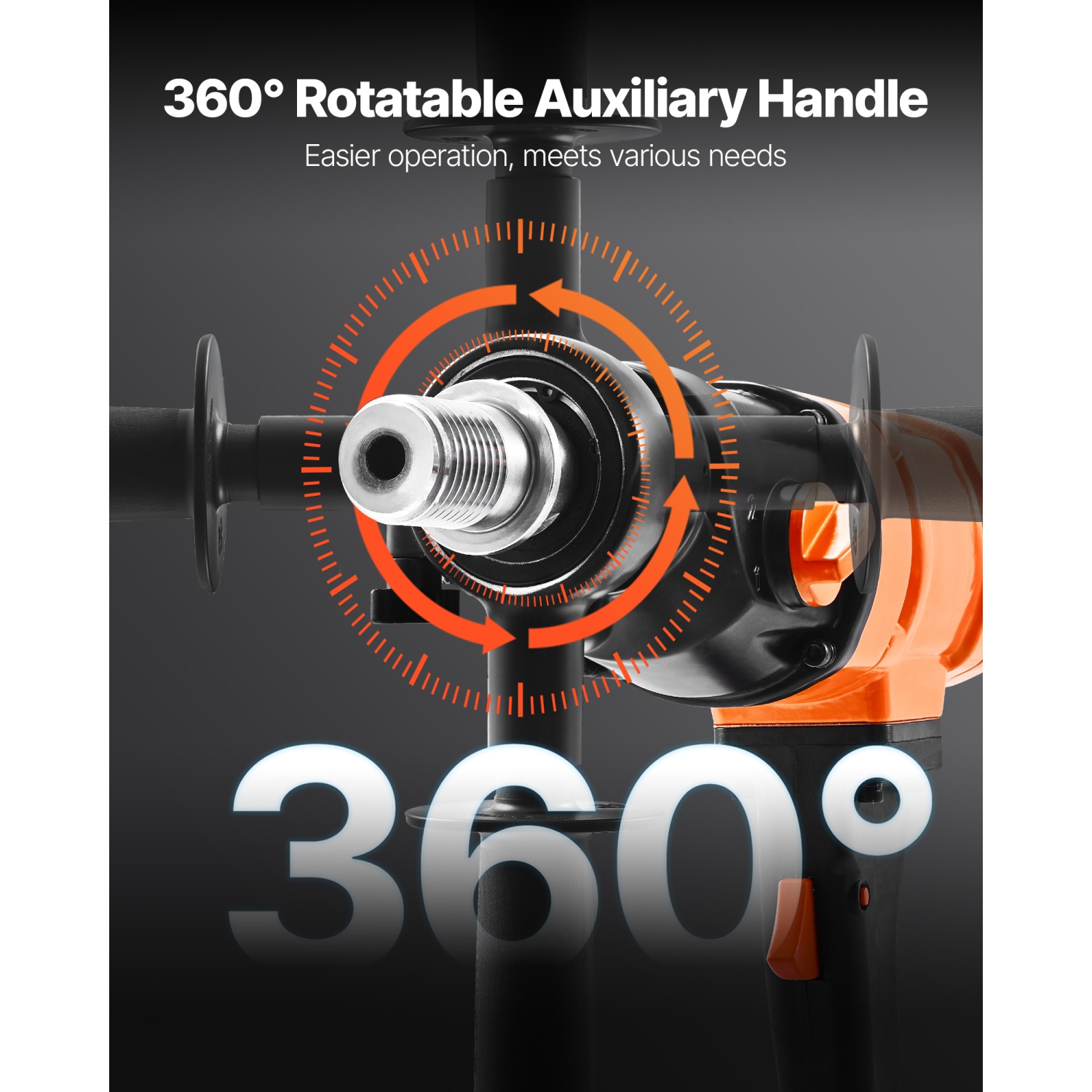 Perceuse à noyau diamanté VEVOR 1075/2300 RPM, diamètre de perçage de 8&nbsp;po, plate-forme de forage à noyau en béton sec et humide à main avec 4