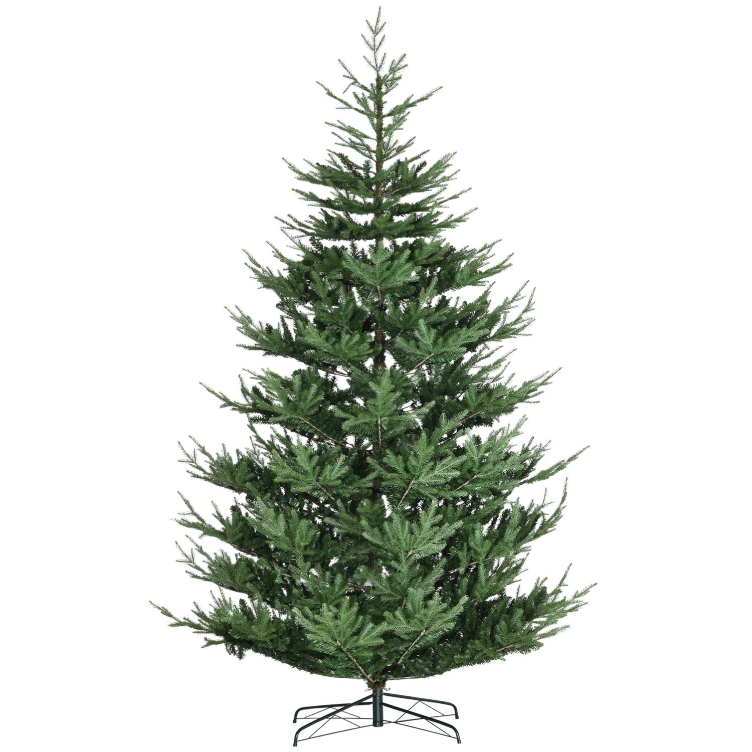 HOMCOM – Arbre de Noël artificiel 9&nbsp;pi, décoration de pins larges, arbre de Noël à charnières avec 1939 pointes, base en métal, vert