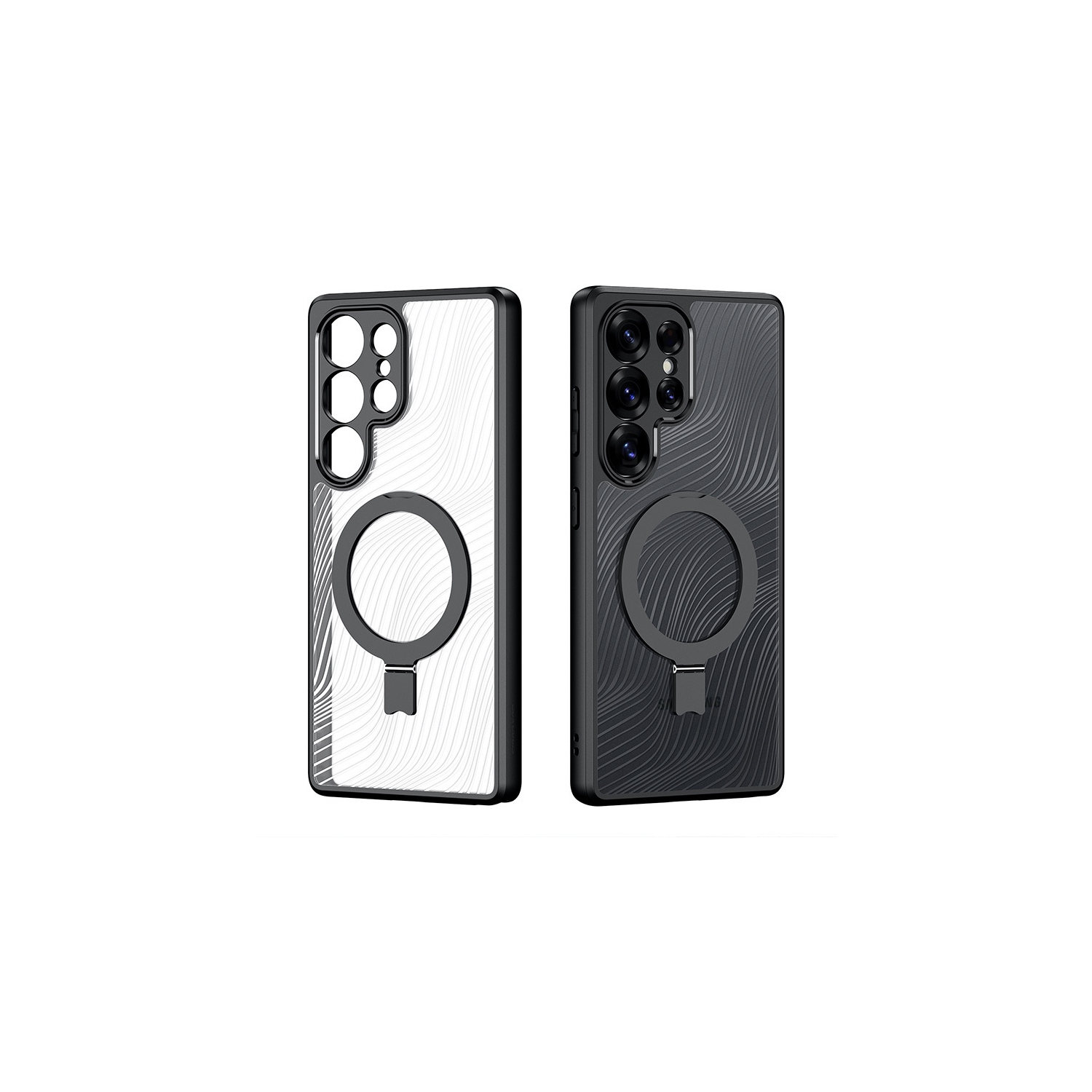 Compatible avec l'étui de téléphone à support magnétique pour S25 Edge de Samsung, compatible avec MagSafe, protection antiempreinte et antichoc -