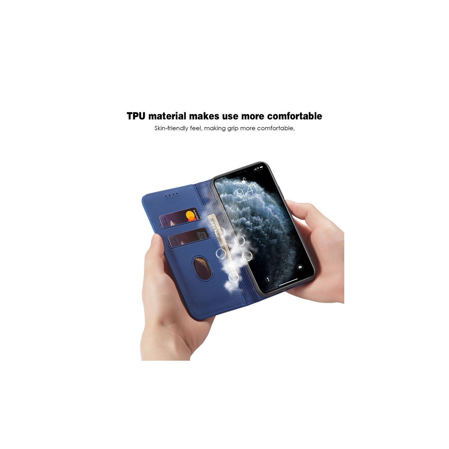 Convient pour iPhone 14&nbsp;mois étui cuir Apple avec ventouse magnétique étui pour téléphone cellulaire sensation habillage rabat résistant à