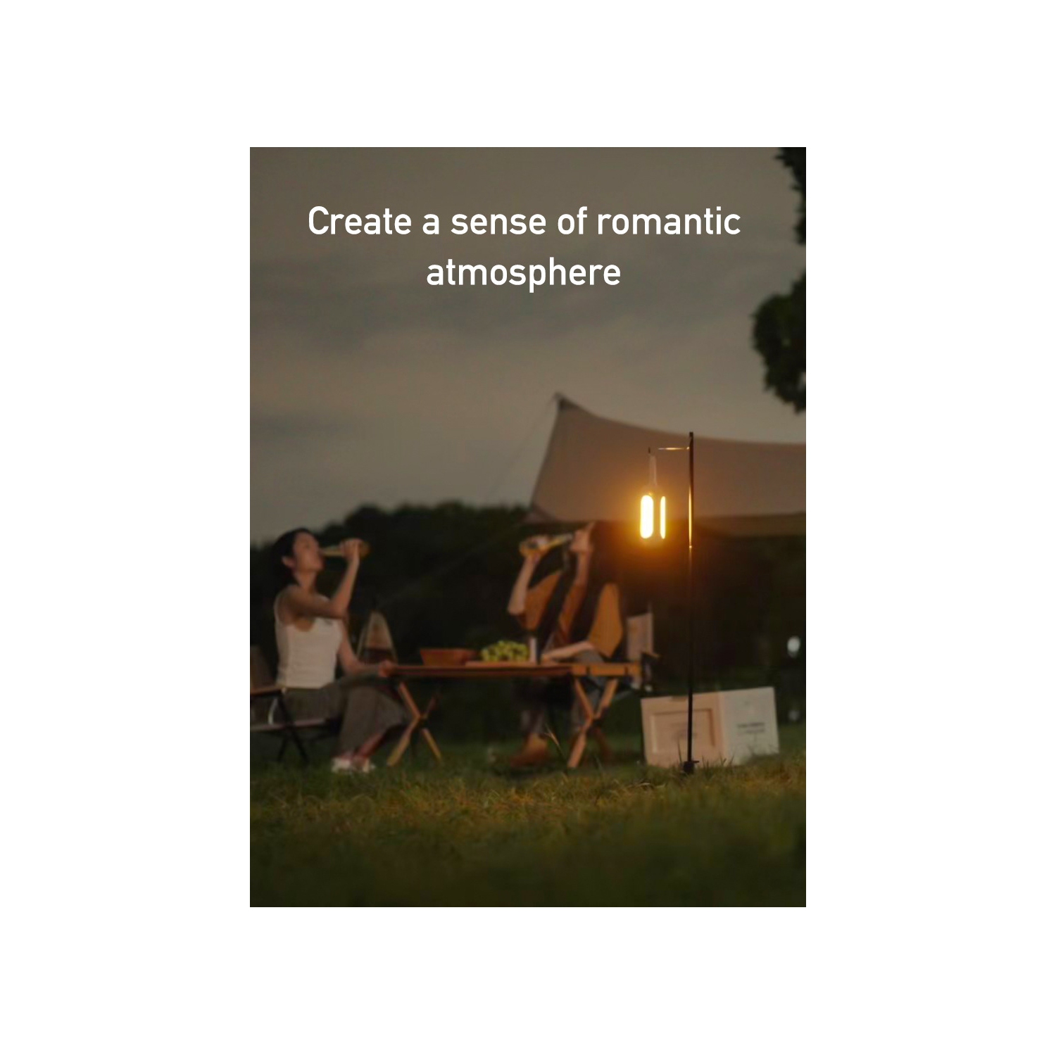 Outdoor Camping Light USB Charging Camping Tent Hanging Atmosphere Portable Folding Camping 10000mAh - Black Gray