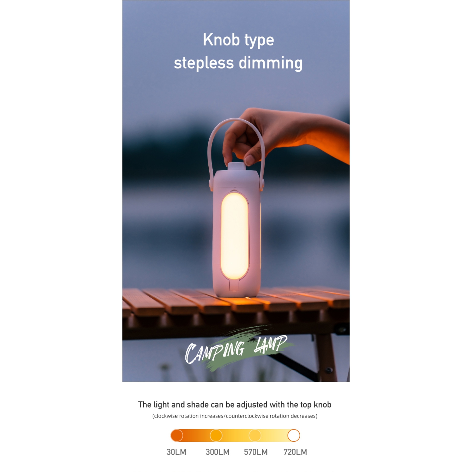 Outdoor Camping Light USB Charging Camping Tent Hanging Atmosphere Portable Folding Camping 10000mAh - Black Gray