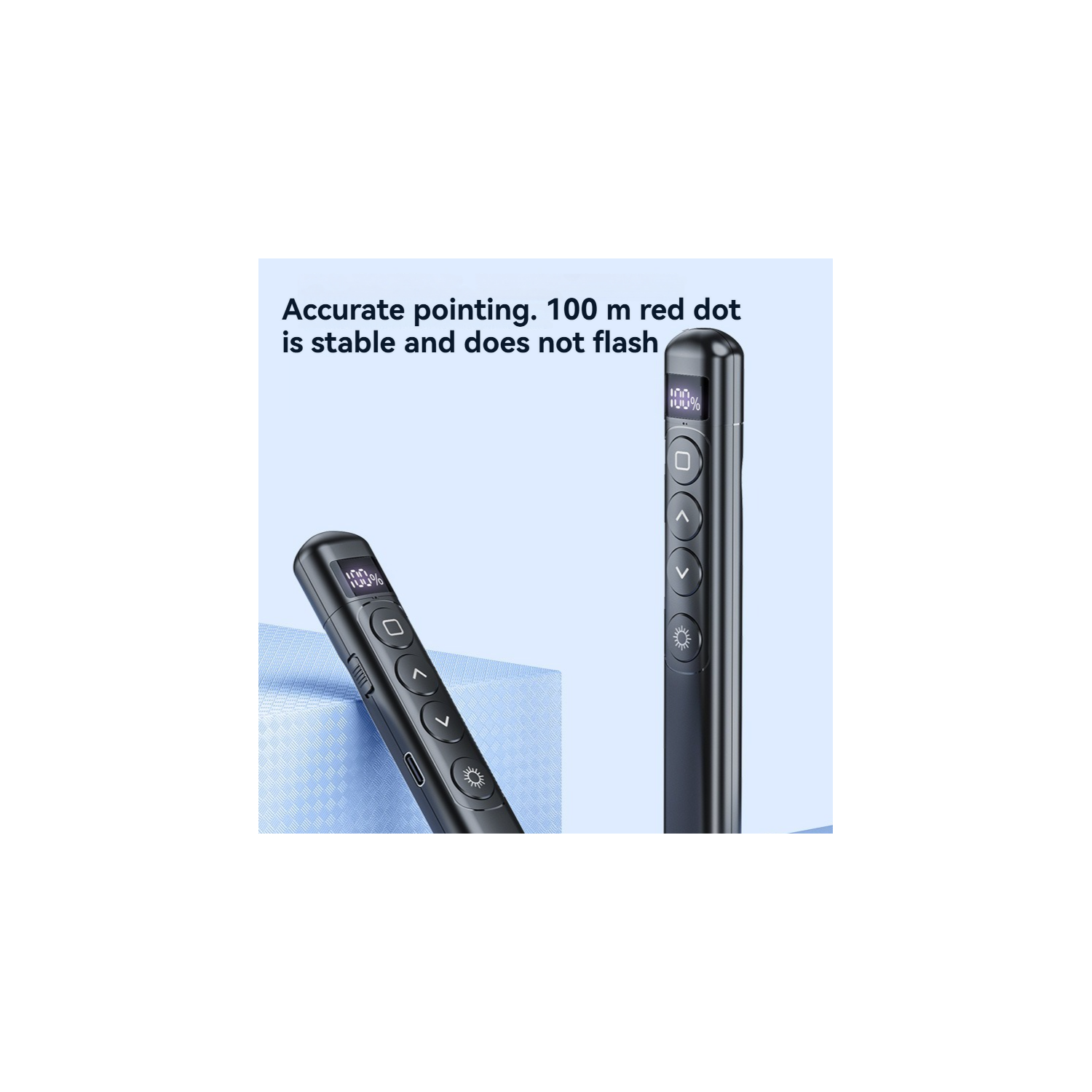 Multimedia Laser Presenter, Wireless Remote Control Presentation Pen, 100-meter Remote Control, Magnetic Receiver, Long Standby Time, Multi-OS