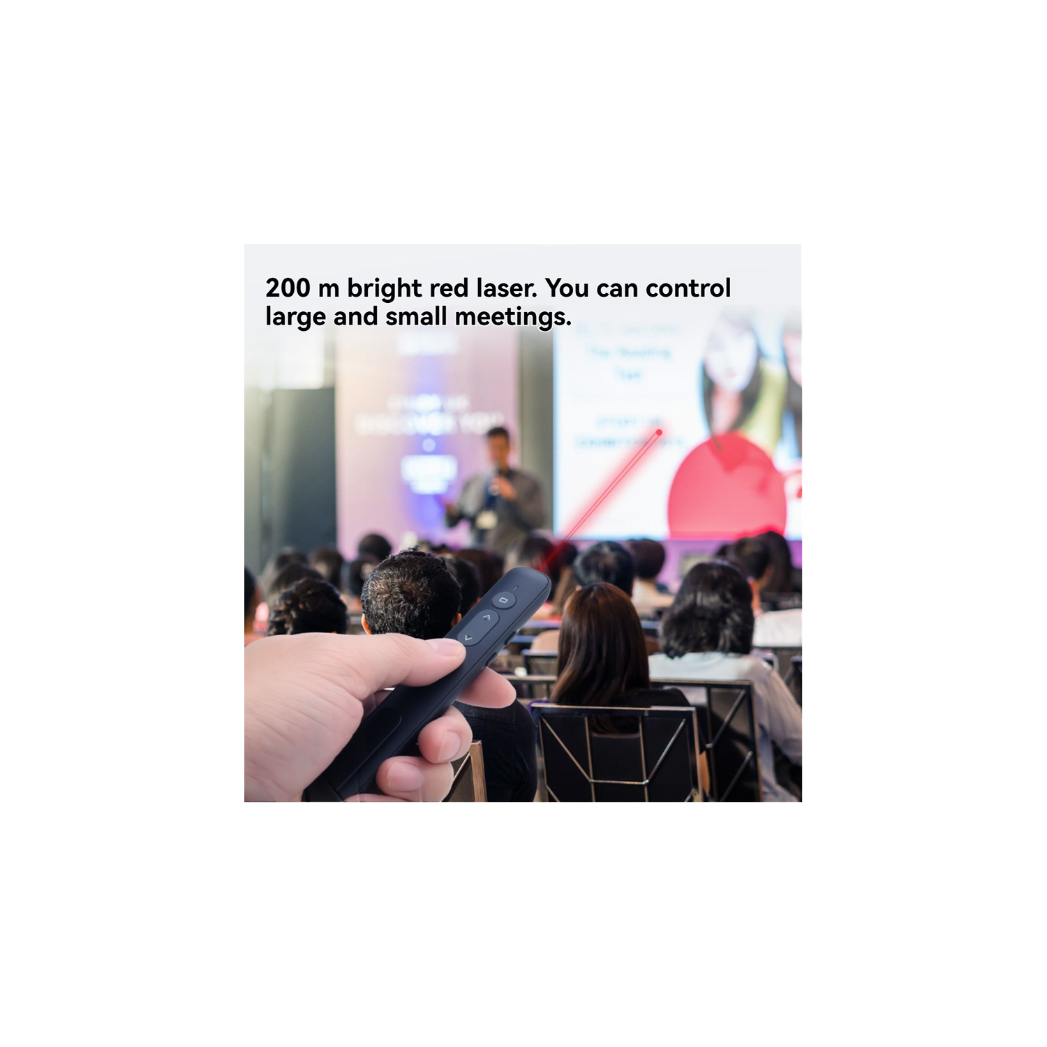 Pointeur laser sans fil, portée laser 200&nbsp;m, technologie sans fil 2,4&nbsp;GHz, prêt à l'emploi, compatibilité avec plusieurs systèmes