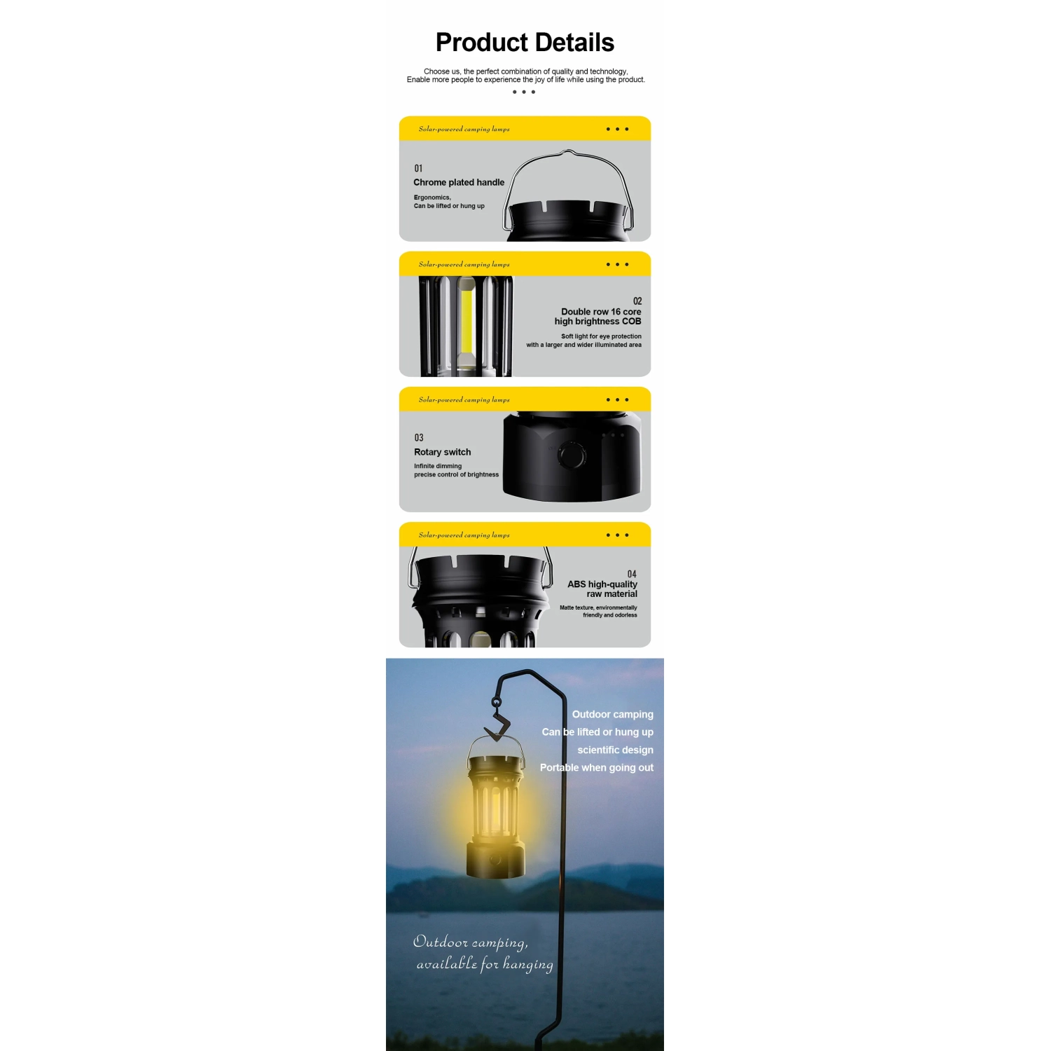 New Camping Light, Retro Solar Camping Light, Outdoor Camping Tent Light, Portable Camping Light - L900BR Red [Large] [Solar Power + USB-C Charging]