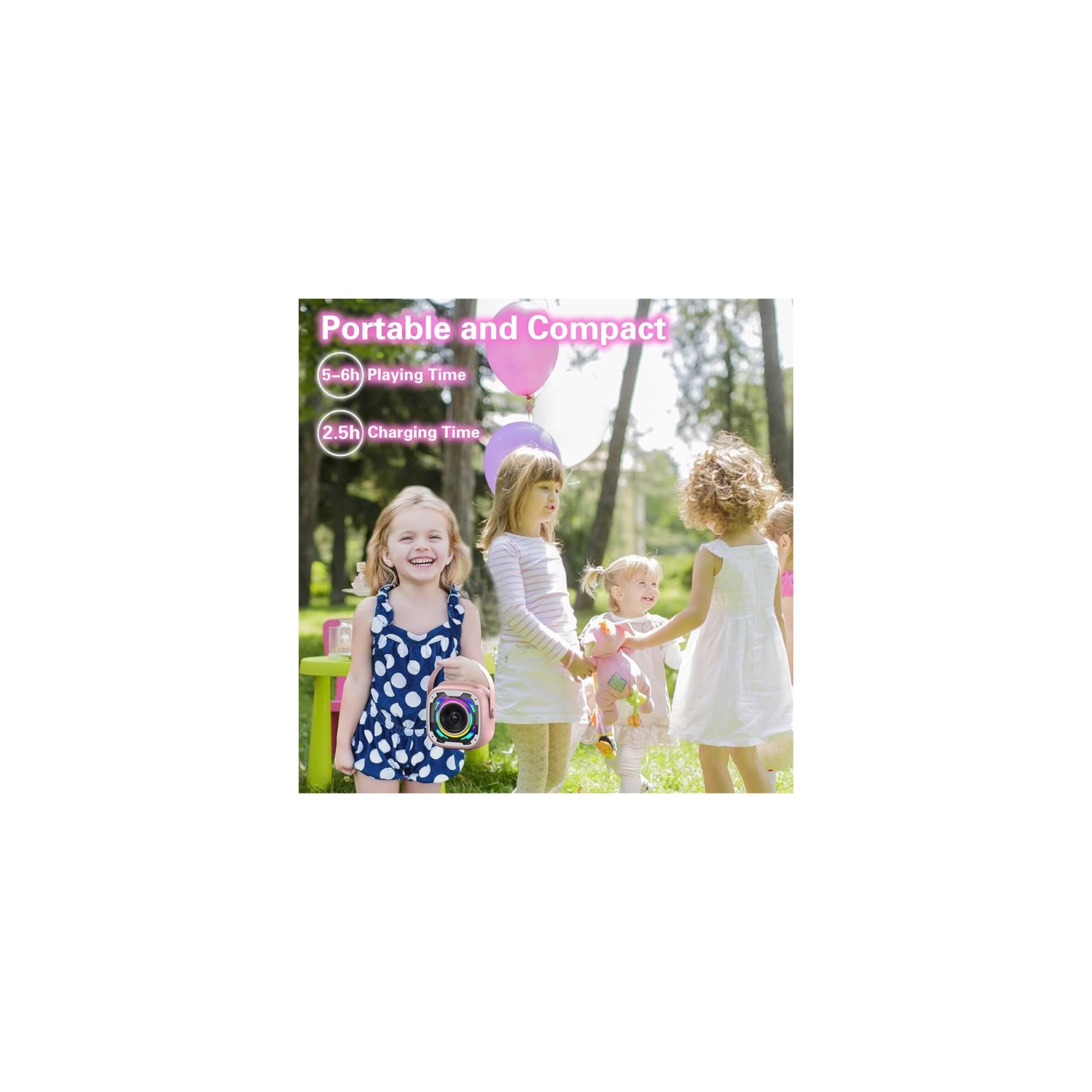 Mini Karaoke Machine for Kids Adults, Portable Bluetooth Speaker with 2 Wireless Karaoke Microphones, Singing Machine Christmas Toys for Girls Boys