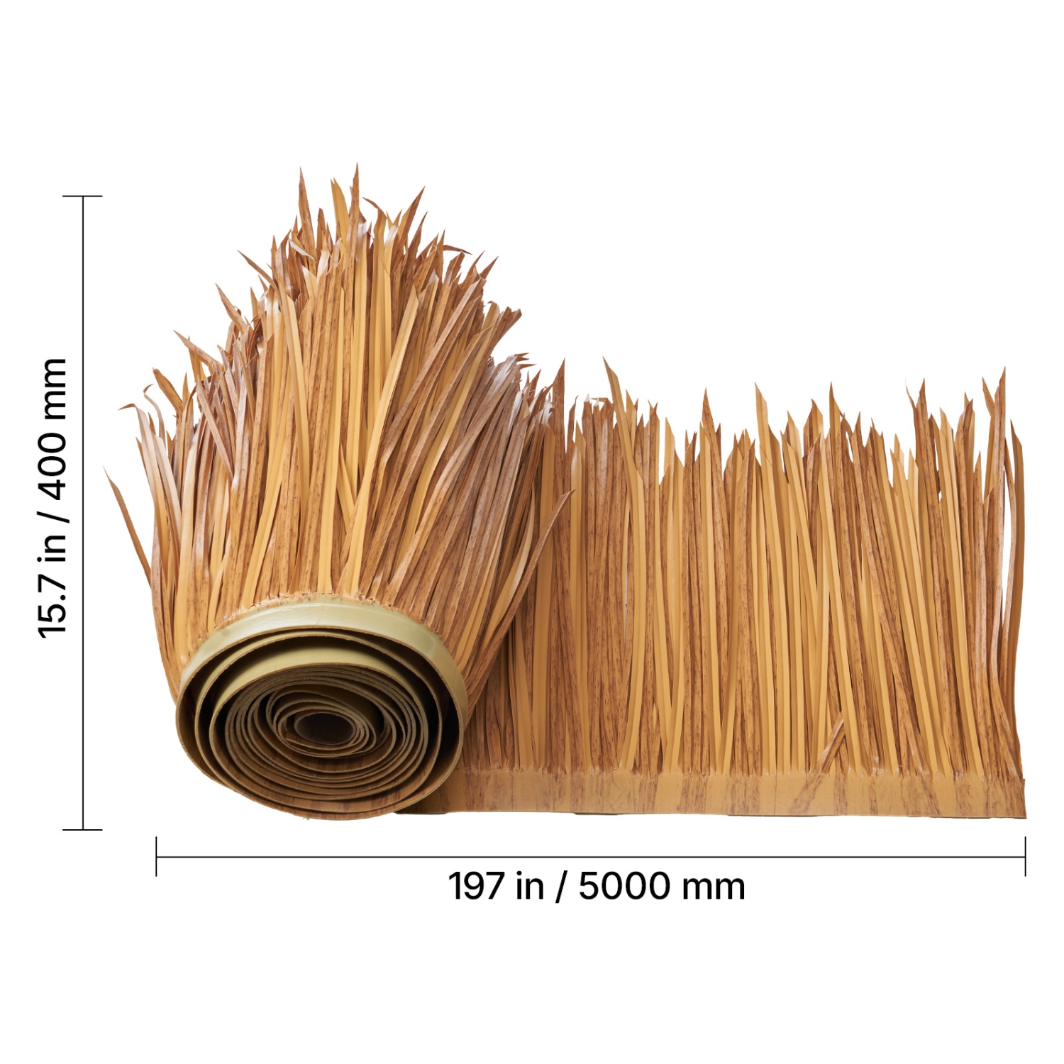 VEVOR 1.3 x 16.4 ft Artificial Thatch Grass Roof, Mexican Style Tiki Bar Hut Skirt Thatch Roofing Roll, Waterproof & Fire-Resistant, Palapa Duck