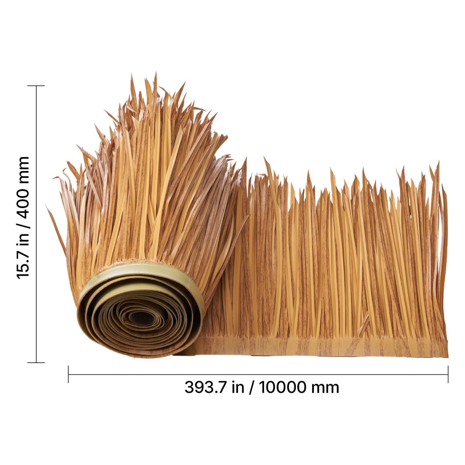 VEVOR 1.3 x 32.8 ft Artificial Thatch Grass Roof, Mexican Style Tiki Bar Hut Skirt Thatch Roofing Roll, Waterproof & Fire-Resistant, Palapa Duck