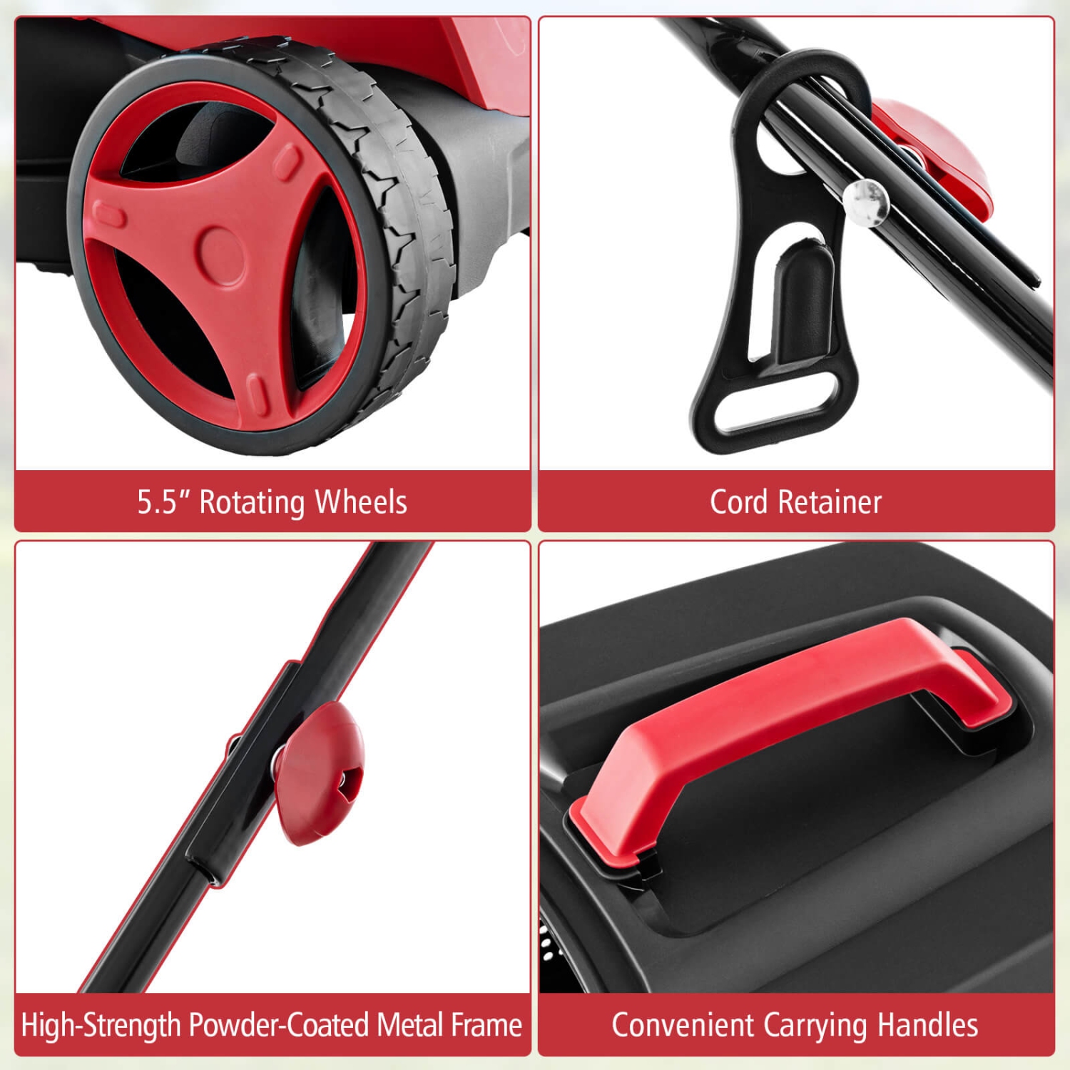 Tondeuse électrique filaire 10/12-AMP 13/14-Inch Walk-Behind de Costway avec boîte de collecte