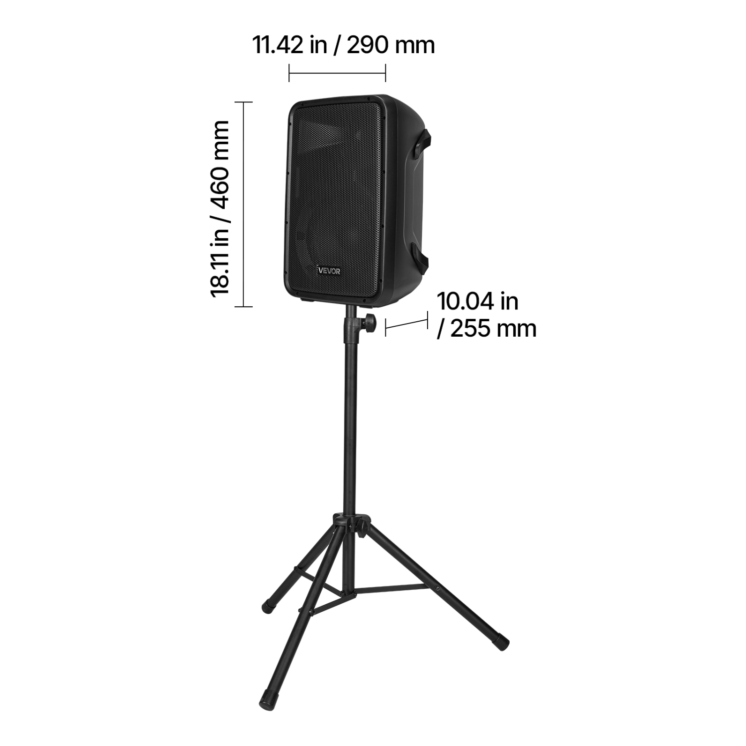 VEVOR 300W Portable PA System, Sound System Set with 8 Channel Mixer, Dual Speakers, Wireless Bluetooth, Microphone, Compact Stands, USB SD XLR RCA
