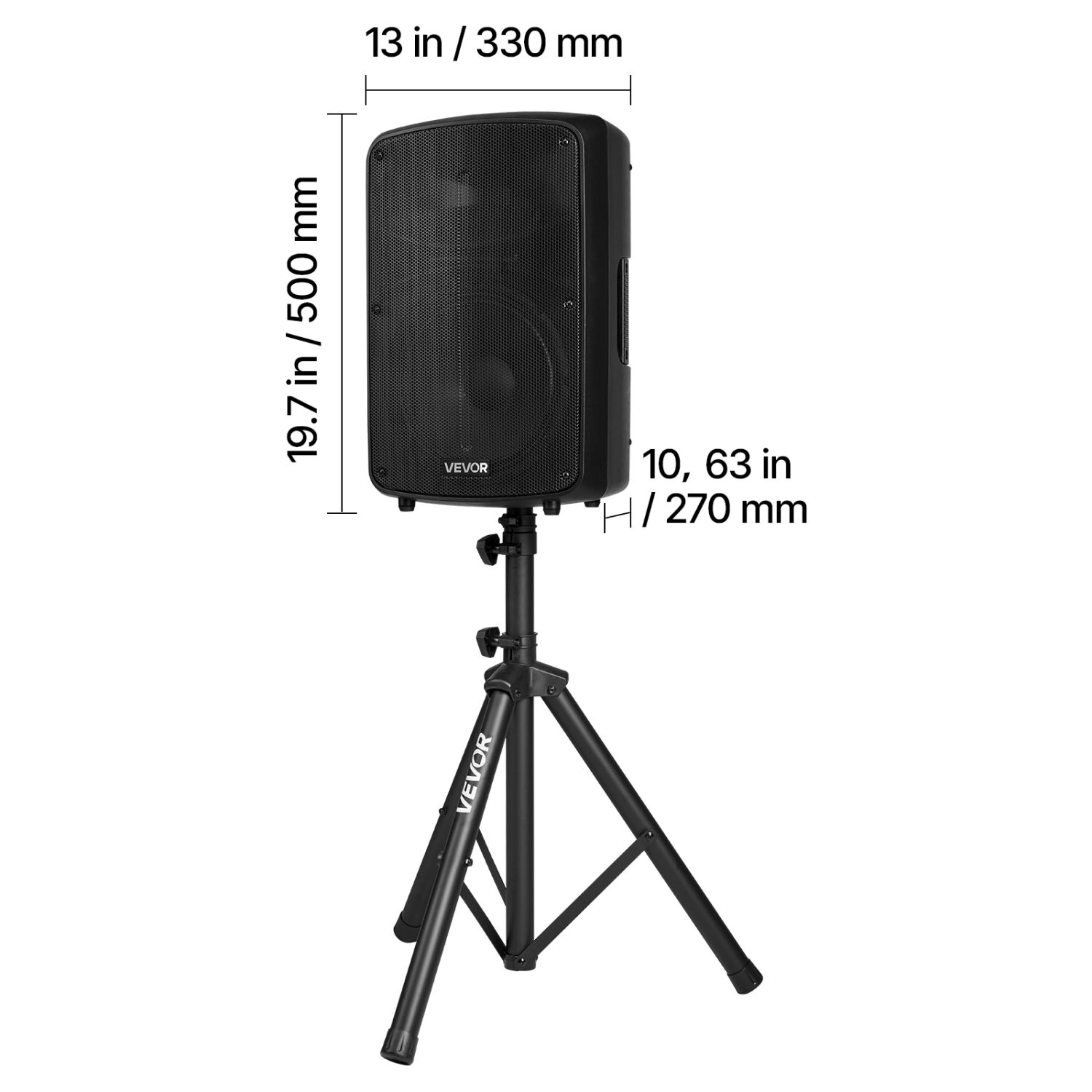 VEVOR 800W Professional PA System, Sound System Set with 6 Channel Mixer, Dual Speakers, Wireless Bluetooth, Microphone, Compact Stands, USB SD XLR