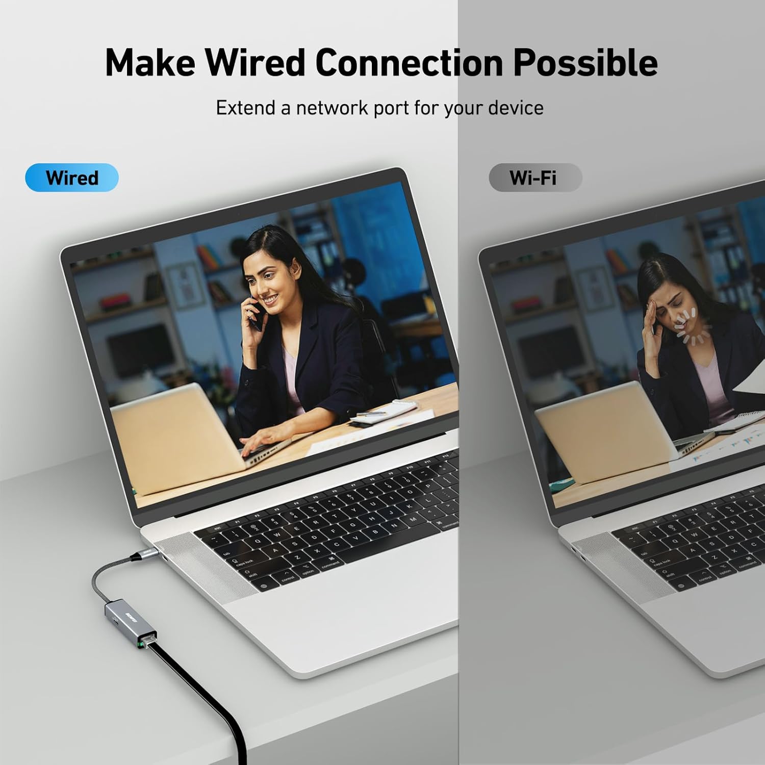 Adaptateur USB-C à Ethernet BENFEI, Gigabit, avec 100 W Power Delivery, compatible Thunderbolt 3/4