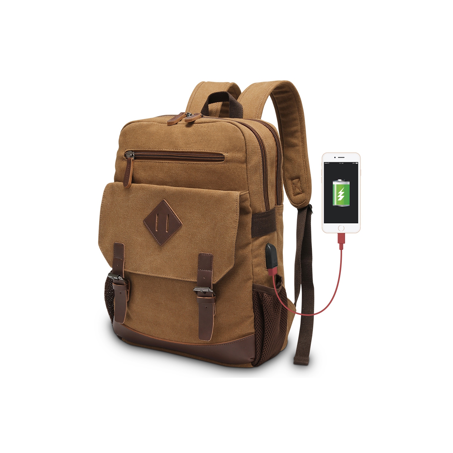 Sac à dos en toile pour femmes de Meidale | Sac à dos rétro convenant à la plupart des portables de 15,6&nbsp;po, sac à livres avec port de