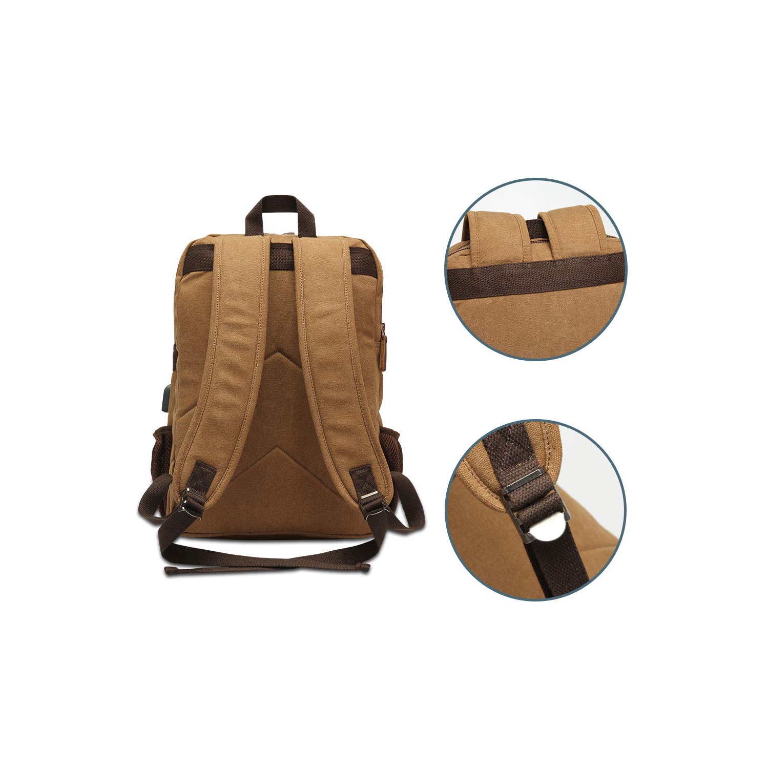 Sac à dos en toile pour femmes de Meidale | Sac à dos rétro convenant à la plupart des portables de 15,6 po, sac à livres avec port de