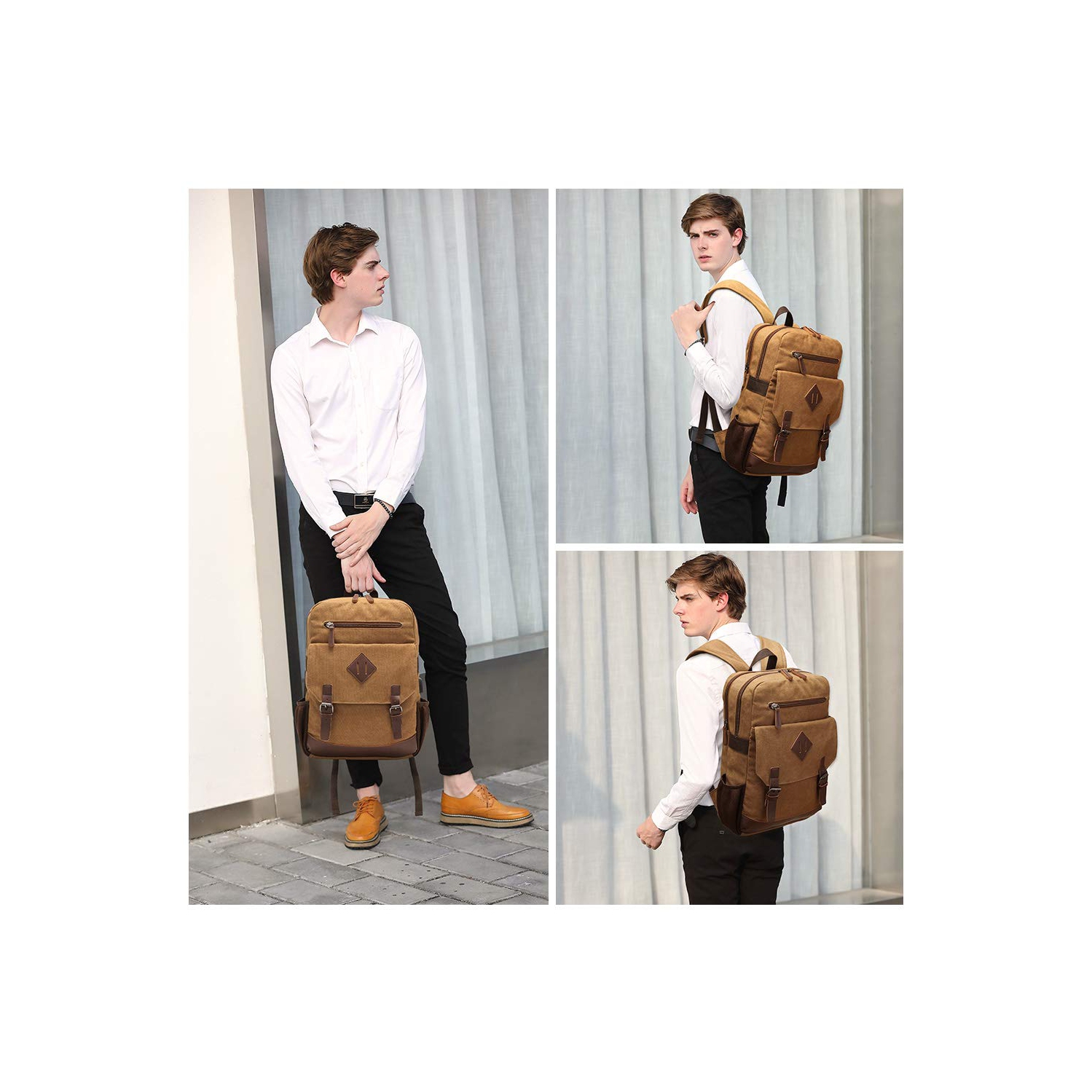 Sac à dos en toile pour femmes de Meidale | Sac à dos rétro convenant à la plupart des portables de 15,6 po, sac à livres avec port de