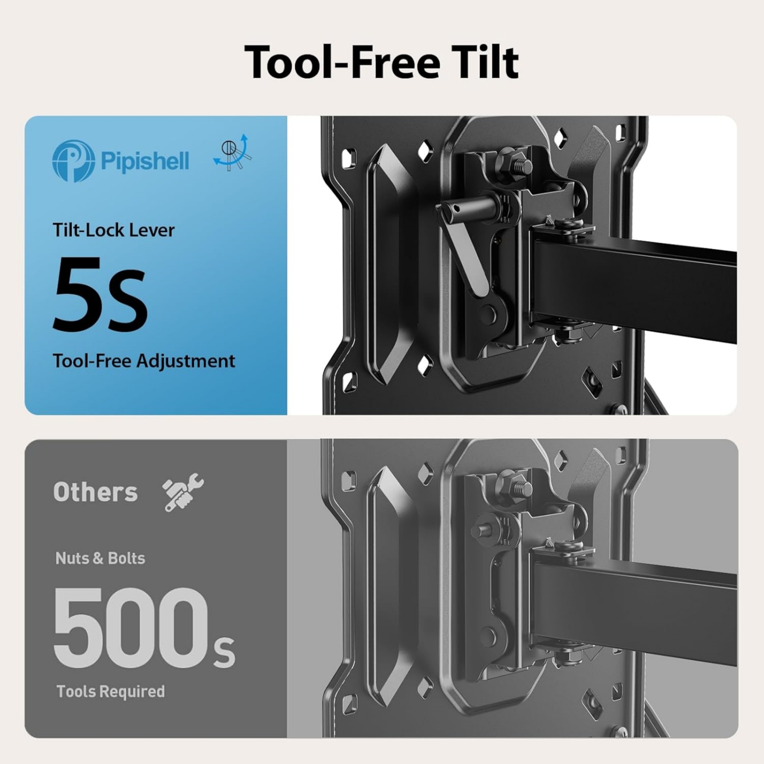 Full-Motion Long-Arm TV Wall Mount for 32-65 Inch TVs up to 110 lbs, Max VESA 400x400mm, 37.4” Long Extension Corner TV Mount, Swivel & Tilt,