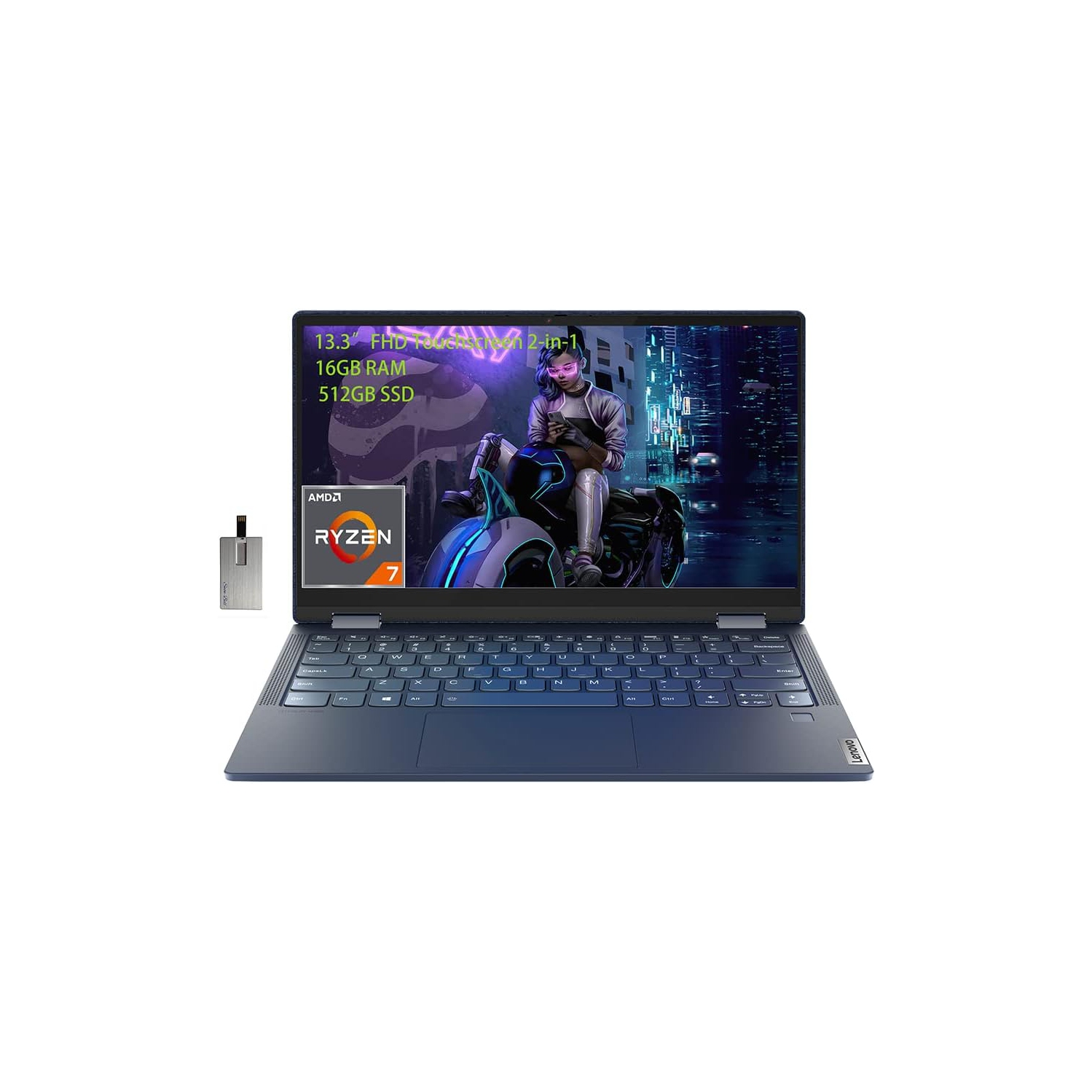 Open Box - Lenovo Yoga 6 13.3" FHD Touchscreen 2-in-1 Laptop, AMD Ryzen 7-5700U, 512GB PCIe SSD, 16GB RAM, Backlit Keyboard, Fingerprint Reader,