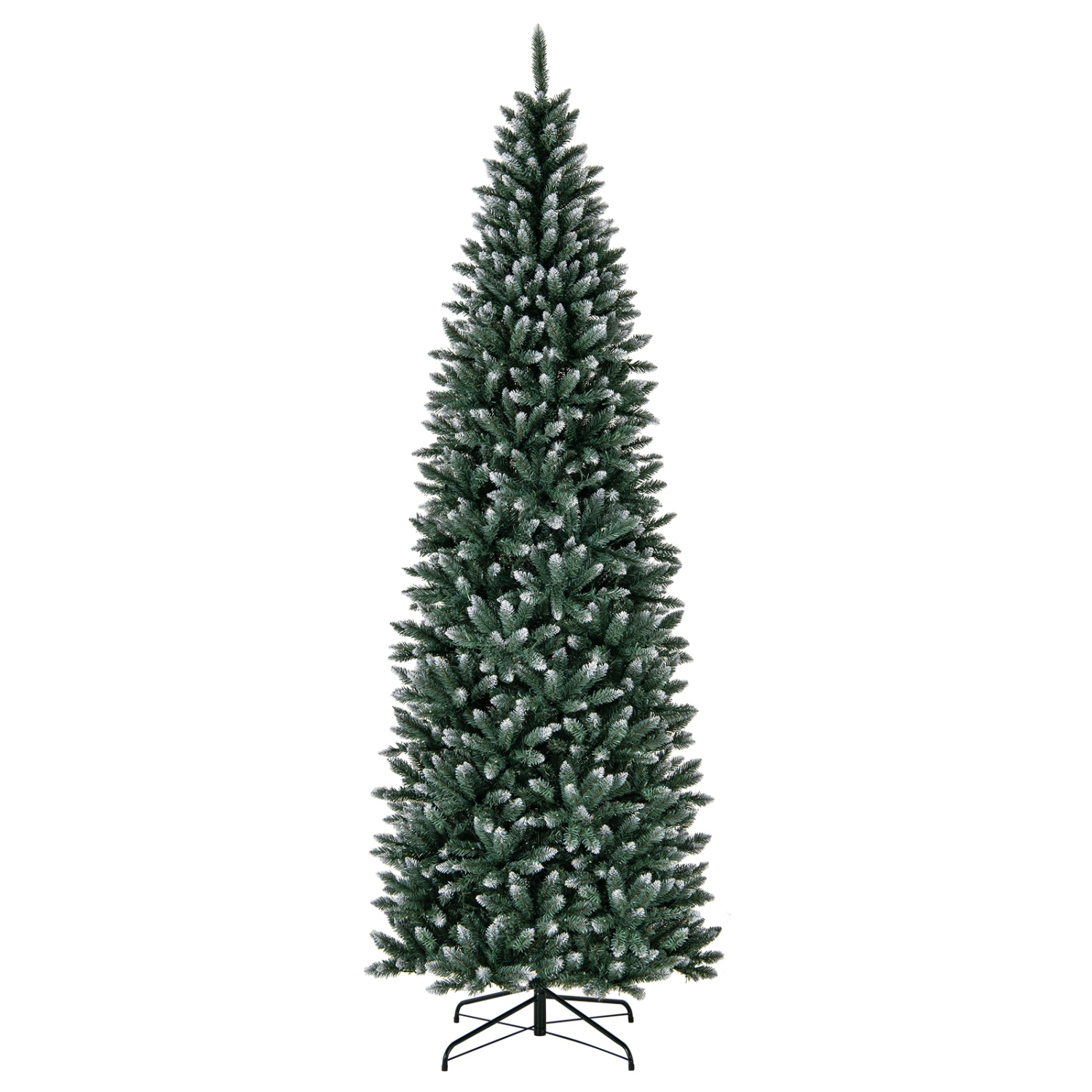 Costway 9FT Pre-Lit Christmas Tree Hinged Slim Pencil Xmas with 500 LED Lights & 1298 Tips