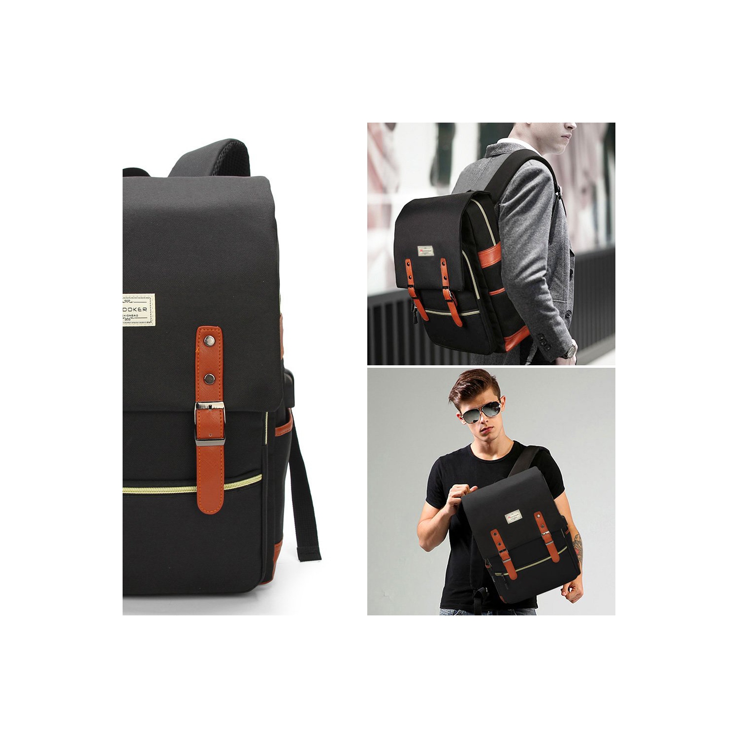 Meidale – Sac à dos pour ordinateur portable rétro pour femmes | Sacs à dos de voyage avec port de chargement USB | Sac à dos tendance convenant aux