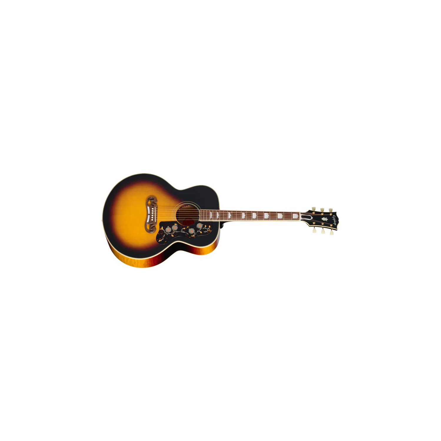 Guitare acoustique/électrique réédition 1957 SJ-200 d'Epiphone avec étui rigide - Vintage Sunburst