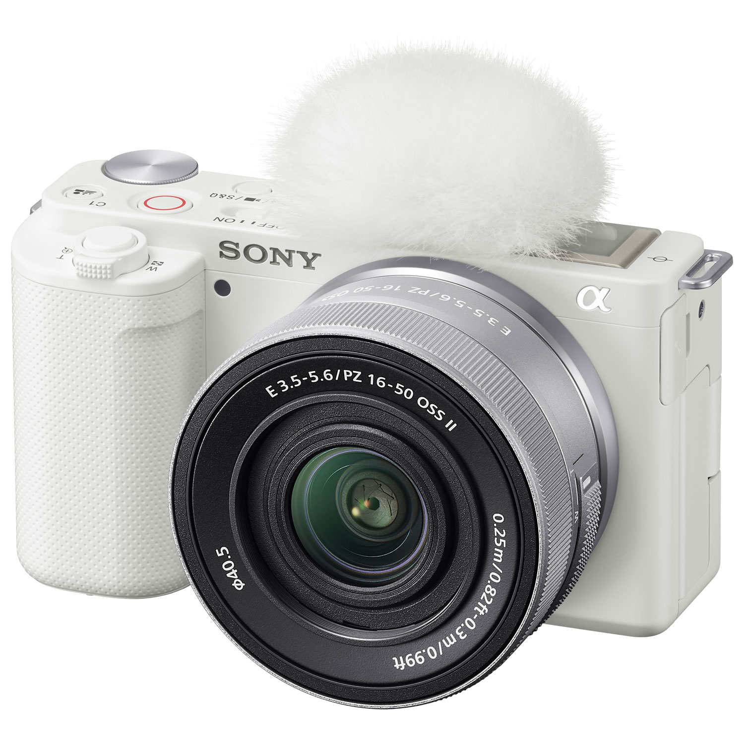 Sony Alpha ZV-E10KW APS-C Interchangeable Lens Mirrorless Vlog Camera with 16-50mm Kit - White