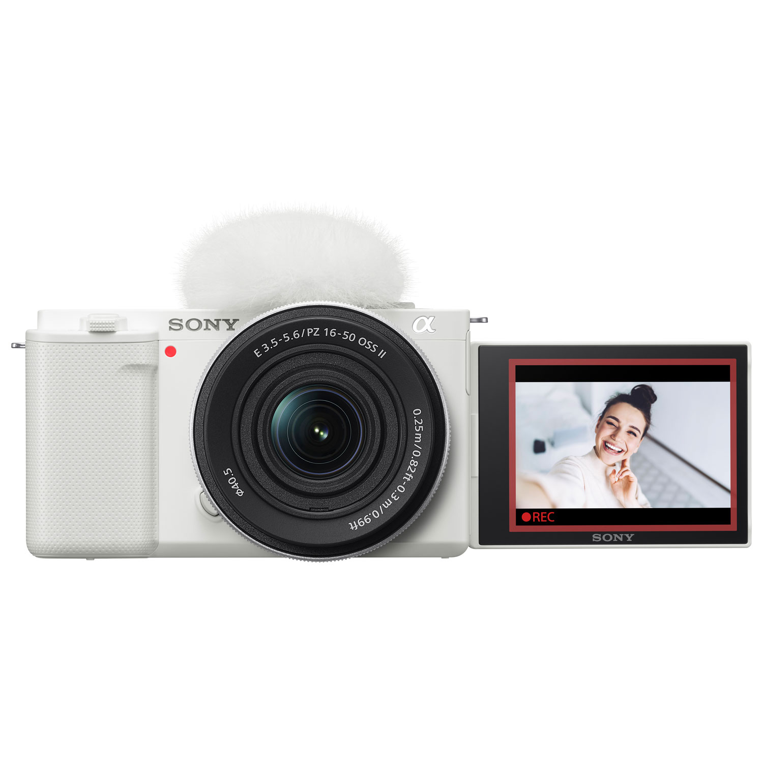 Sony Alpha ZV-E10KW APS-C Interchangeable Lens Mirrorless Vlog Camera with 16-50mm Kit - White