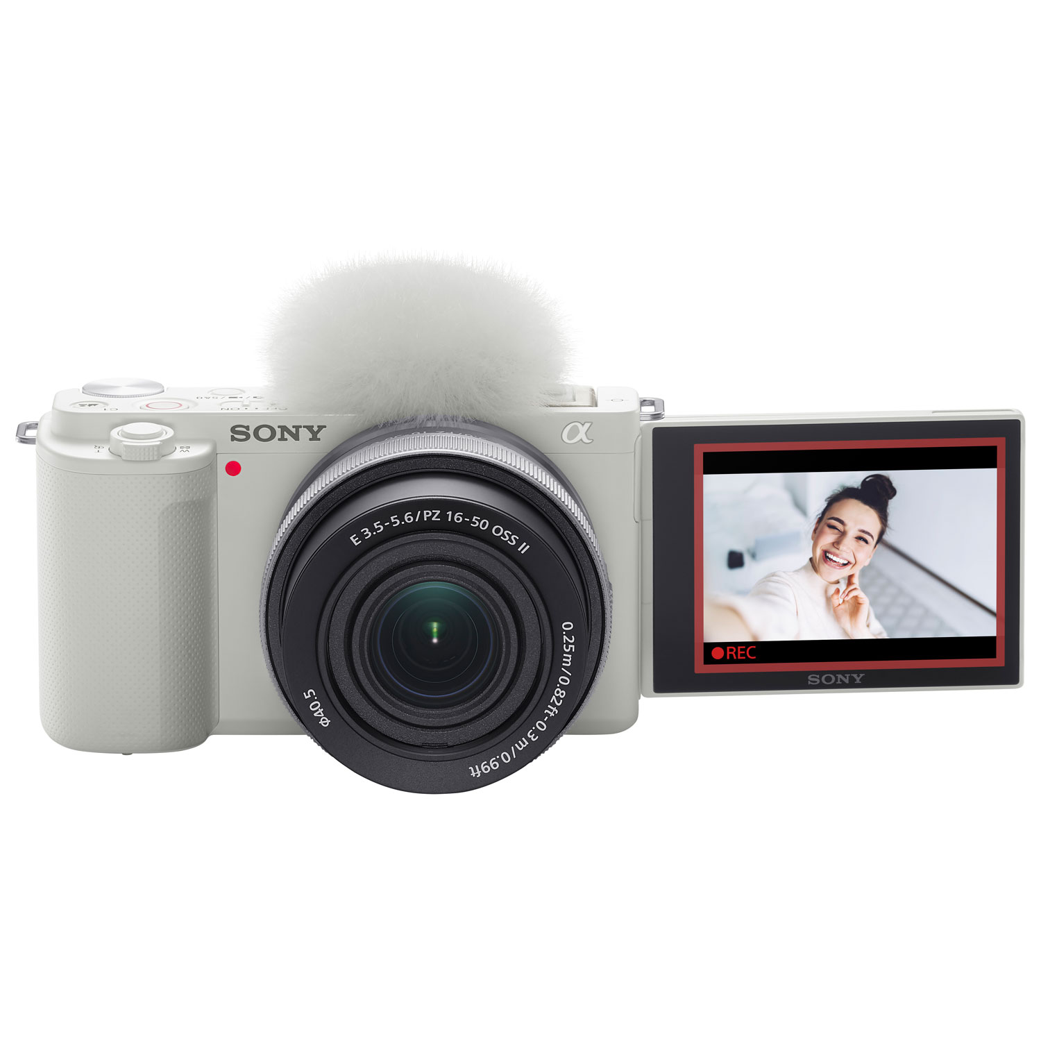 Sony Alpha ZV-E10KW APS-C Interchangeable Lens Mirrorless Vlog Camera with 16-50mm Kit - White