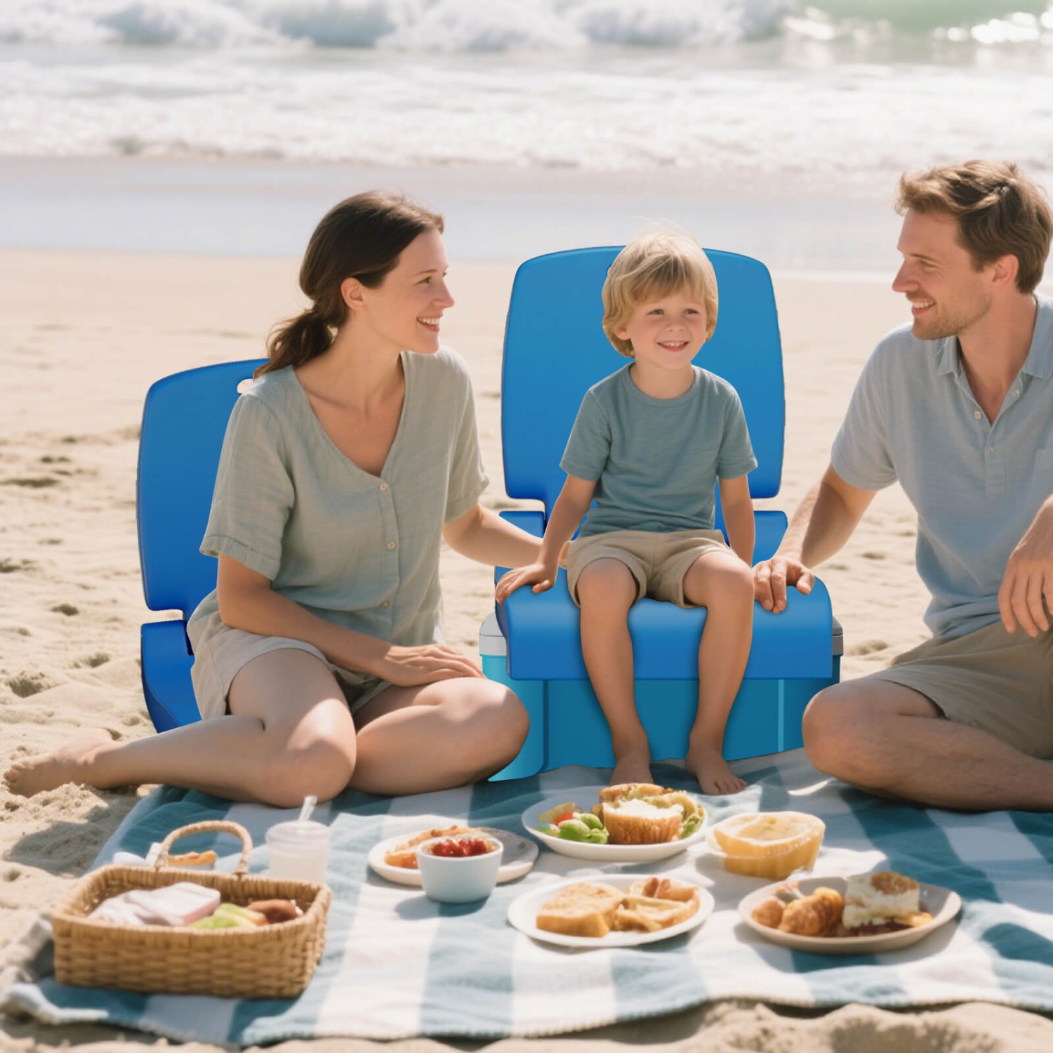 Costway Poolside Chair for Edge of Pool with Back Support & Handles Portable Picnic Chair White/Blue/Pink/Green