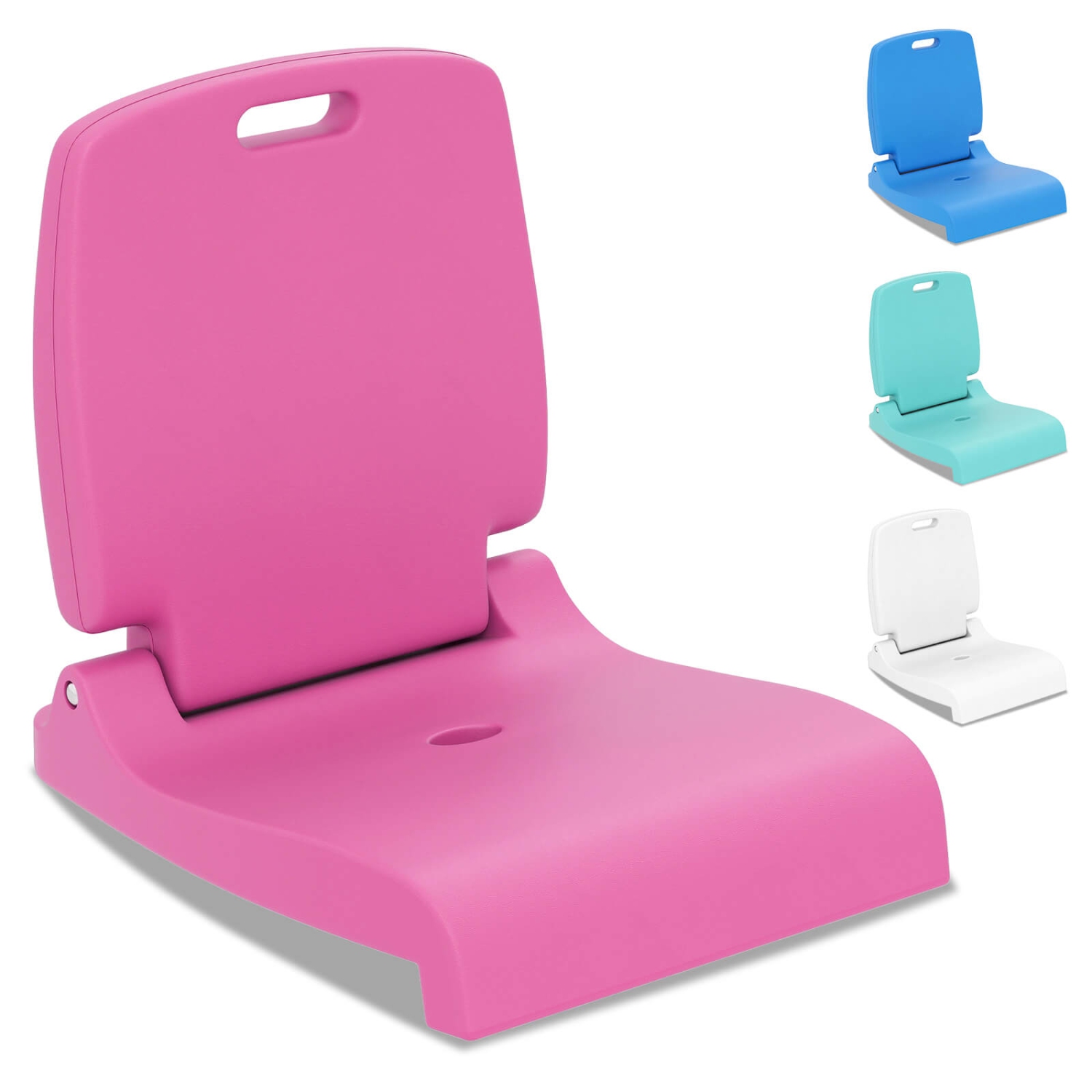 Chaise de piscine pour bord de piscine de Costway avec soutien pour le dos et poignées Chaise de pique-nique portative blanche/bleue/rose/vert