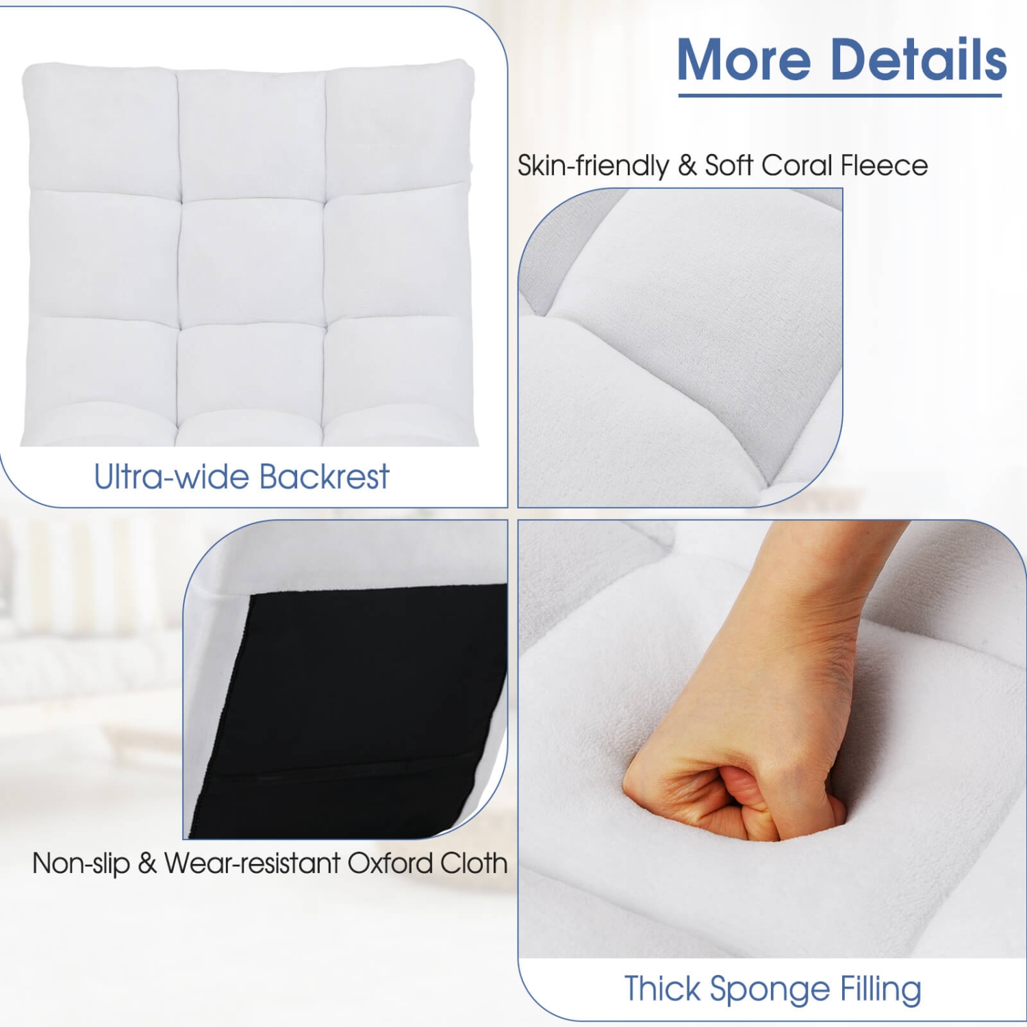 Fauteuil de plancher réglable à 14 positions de Costway Fauteuil de jeu Lazy rembourré nouveau