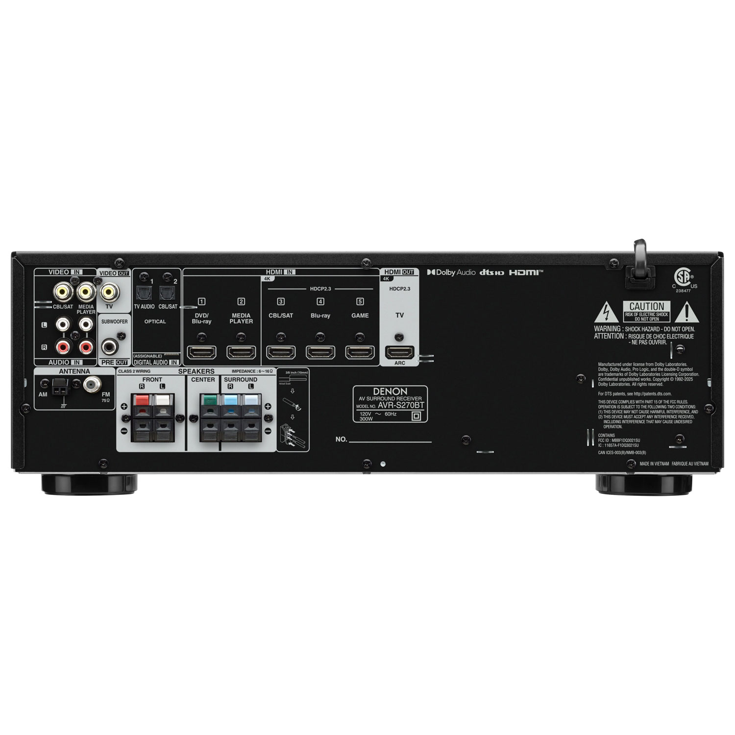 Récepteur AV Ultra HD 4K 5.1 canaux AVR-S270BT de Denon - Exclusivité Best Buy