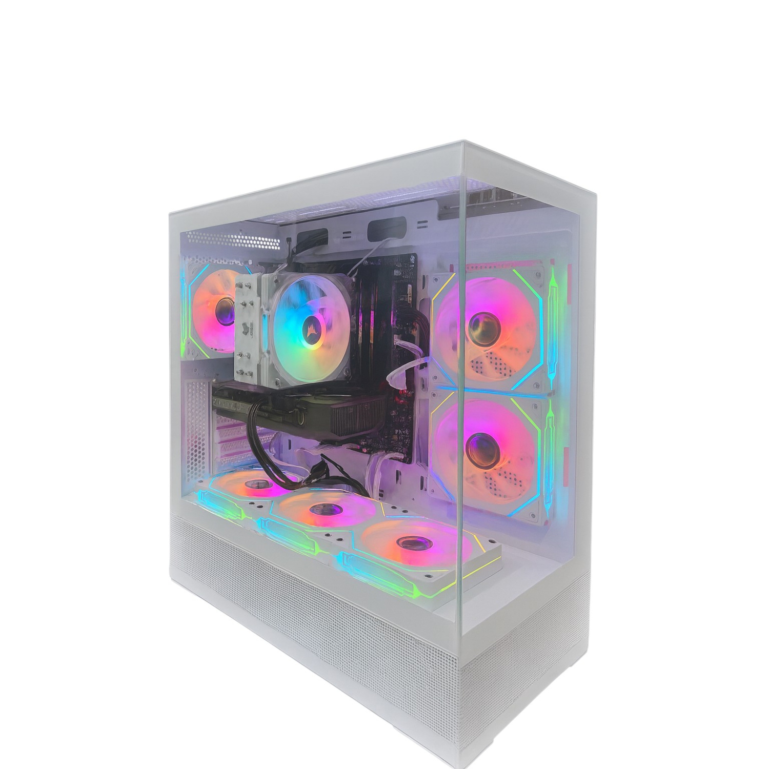 PcTech Gaming PC - AMD Ryzen 5 9600X 32G DDR5 Ram NVIDIA RTX 5060 - 1TB M.2 NVMe SSD- Win11 Pro, White