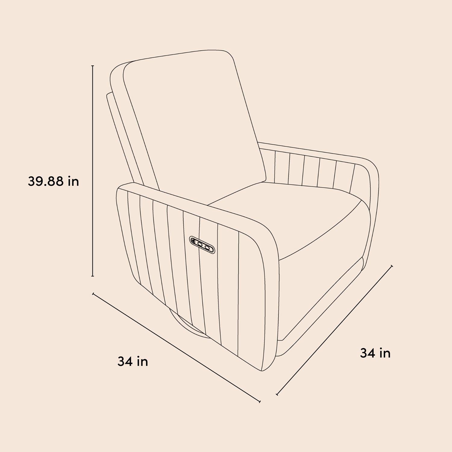 Storkcraft Kyoto Deluxe Extra-Wide Nursery Power Recliner Swivel Glider with USB Charging Port - Ivory Boucle