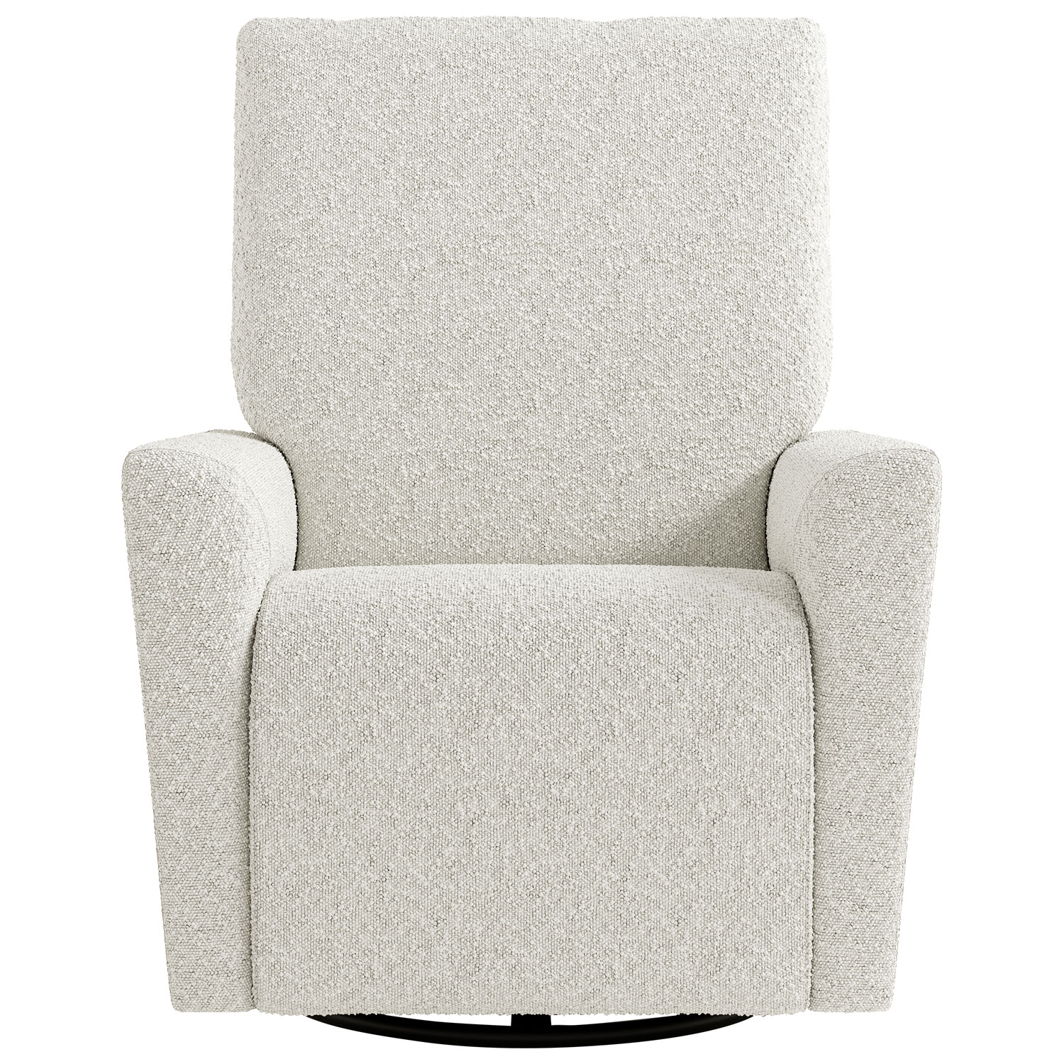 Fauteuil coulissant pivotant inclinable électrique de luxe Santorini pour chambre d'enfant de Storkcraft avec port de chargement USB - Bouclé ivoire