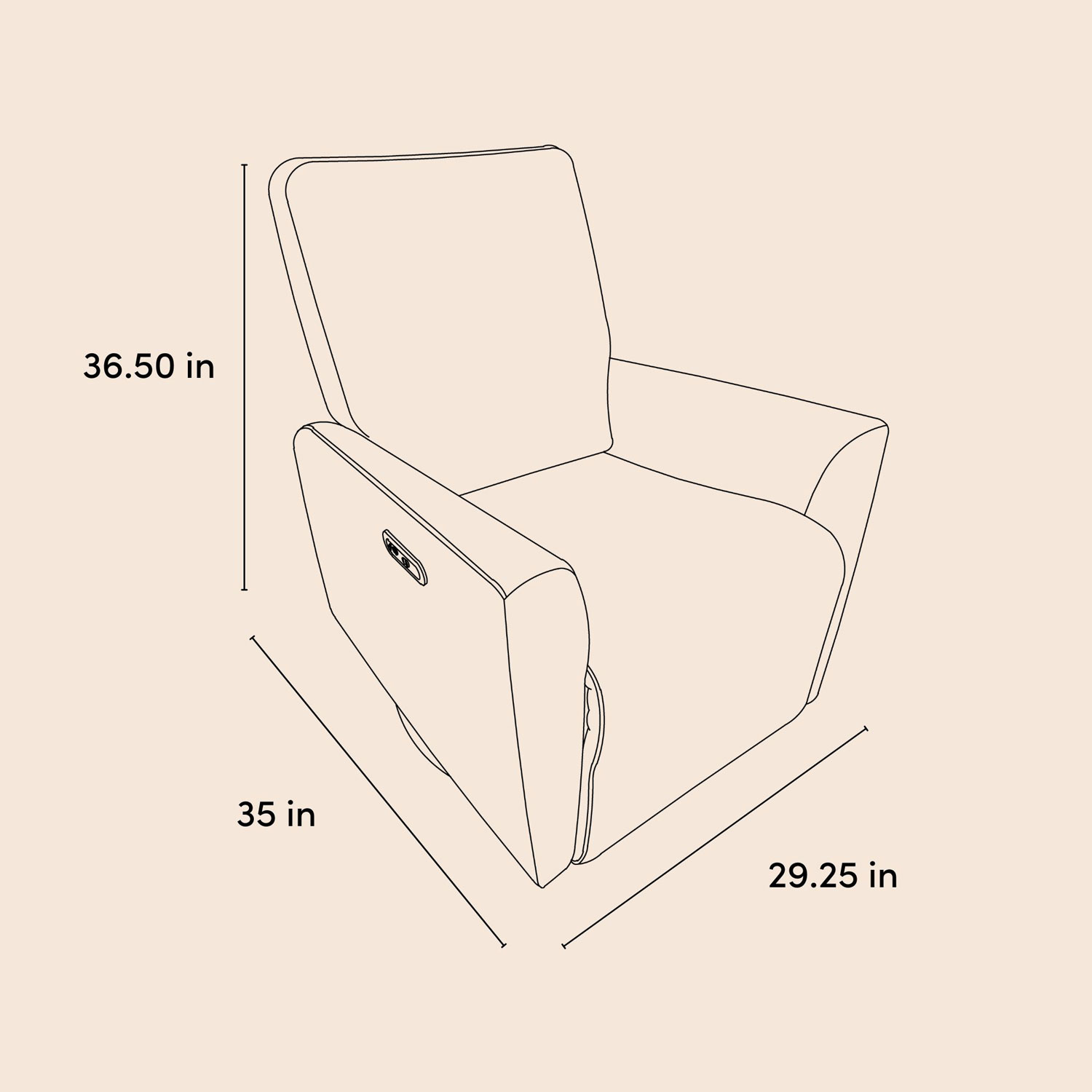 Fauteuil coulissant pivotant inclinable électrique de luxe Santorini pour chambre d'enfant de Storkcraft avec port de chargement USB - Bouclé ivoire
