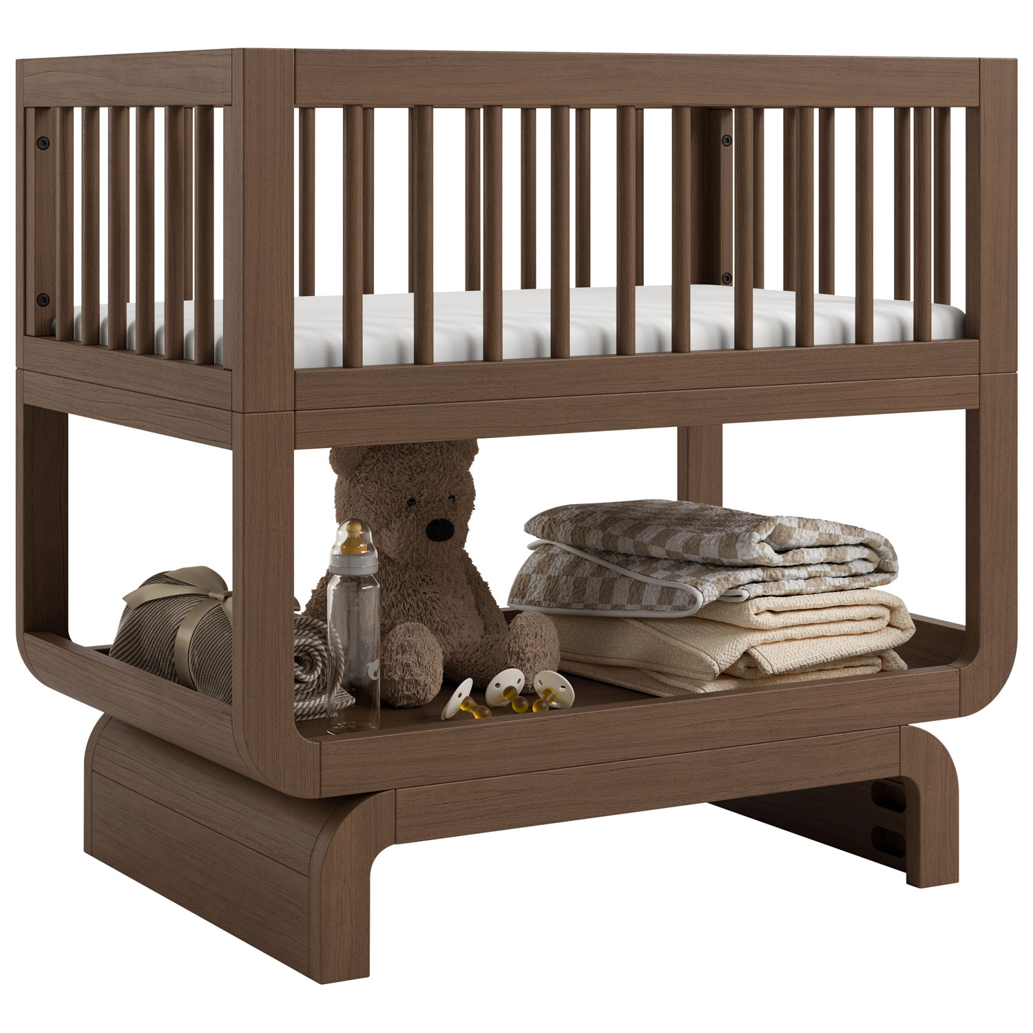 Storkcraft Santorini Deluxe 3-in1 Convertible Bassinet - Hazelnut