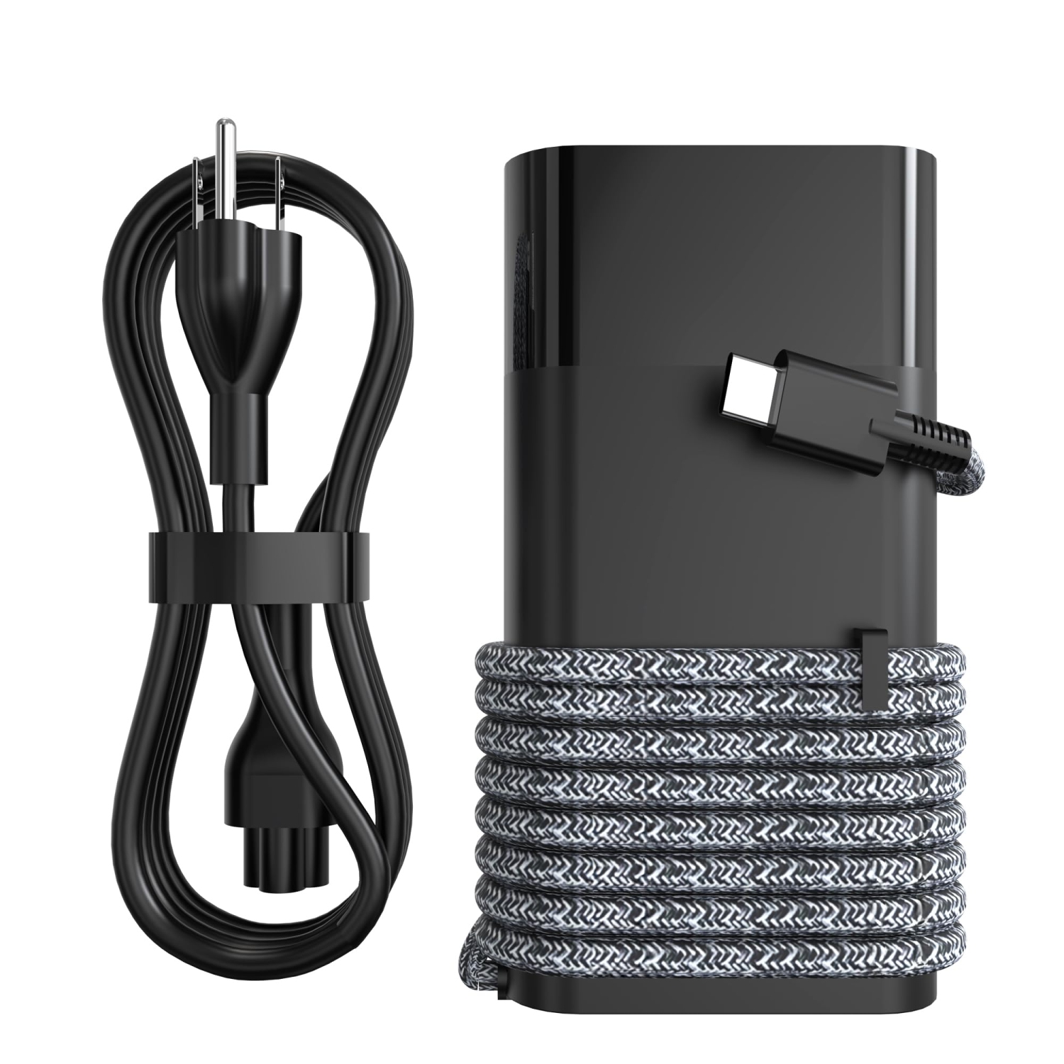 65W USB C Laptop Charger Braided Nylon Cord fit for HP Spectre X360, EliteBook, Envy, Elite X2, Zbook, Pavilion x360,ProBook, Chromebook, Travel Type